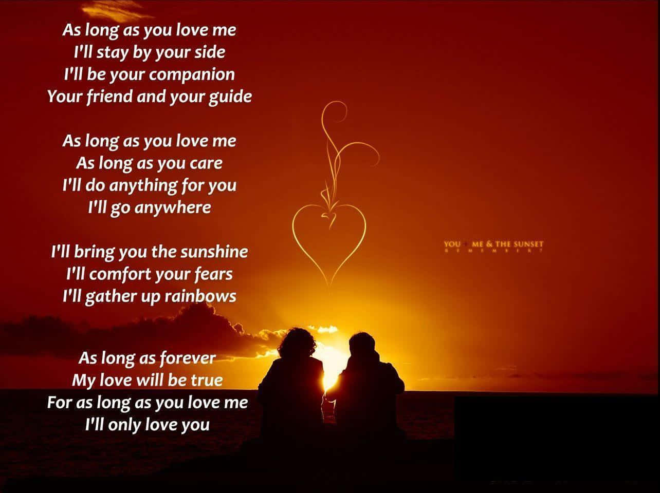 Poem, sunset, glowing text, HD Desktop Wallpaper