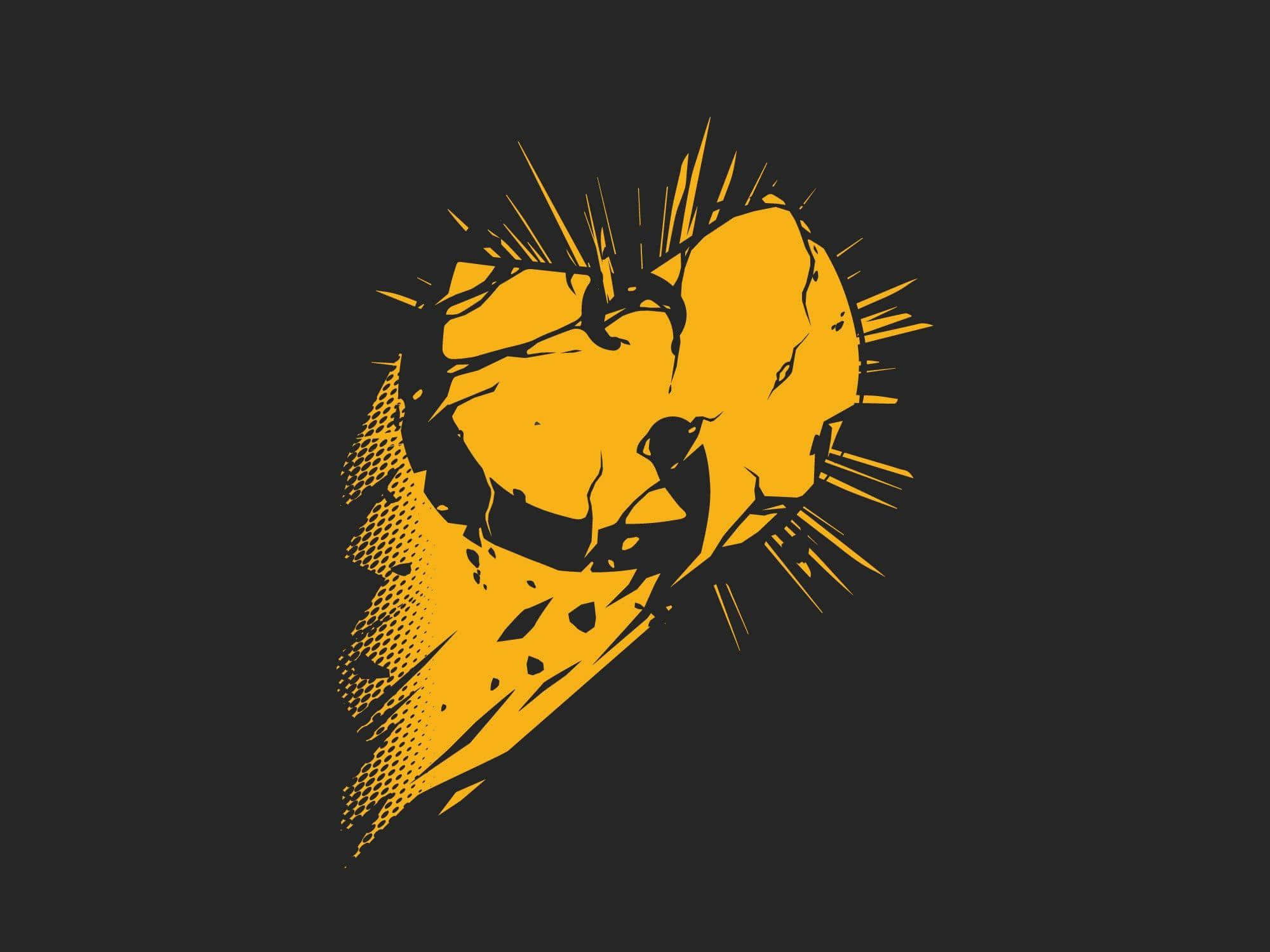 Wu Tang Clan Logo, yellow fist, dark background, Full HD Desktop Wallpaper