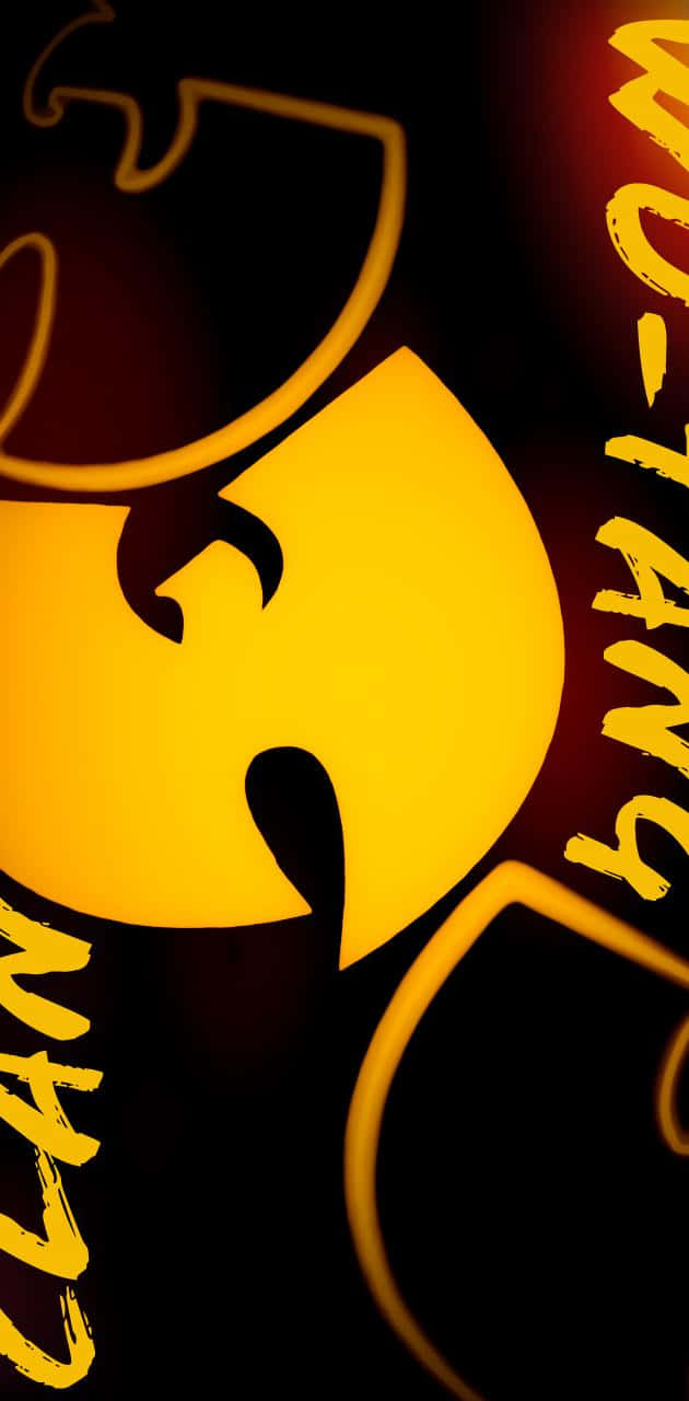 Wu Tang Clan Logo, glowing yellow, stylized text, HD Phone Wallpaper