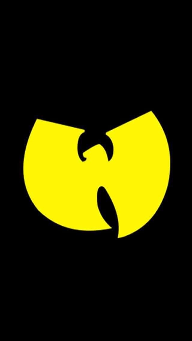 Wu Tang Clan Logo, yellow, black background, SD Phone Wallpaper