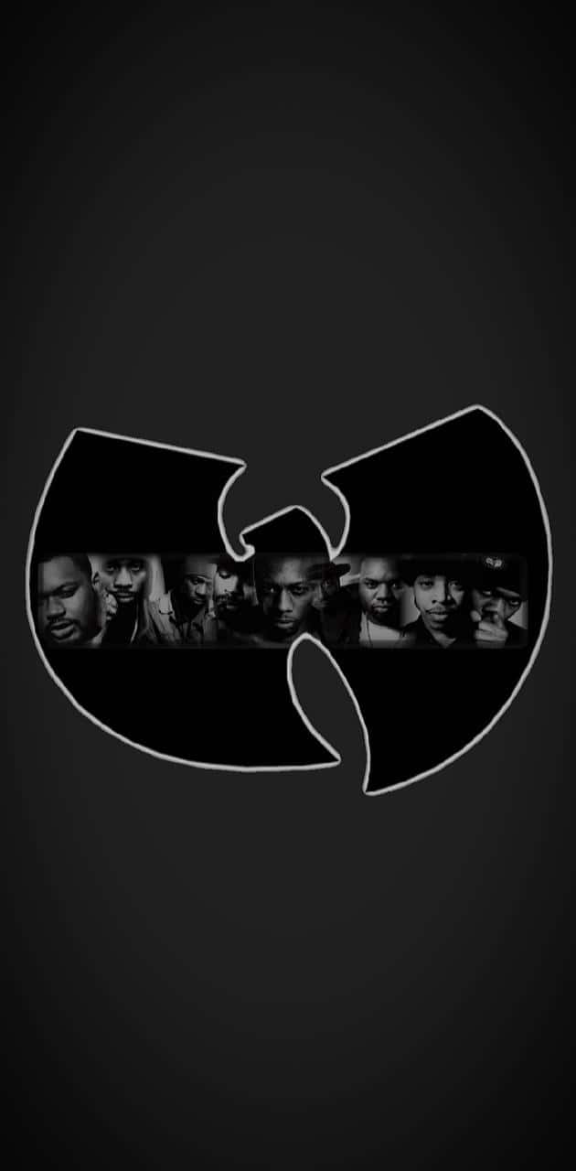 Wu-Tang Clan logo, member portraits, dark gradient background, HD Phone Wallpaper