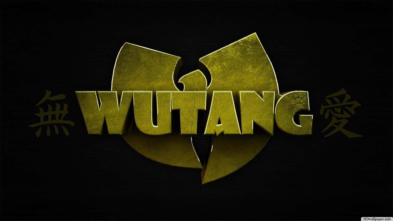 Wu Tang Clan Logo, golden, Chinese characters, HD Desktop Wallpaper