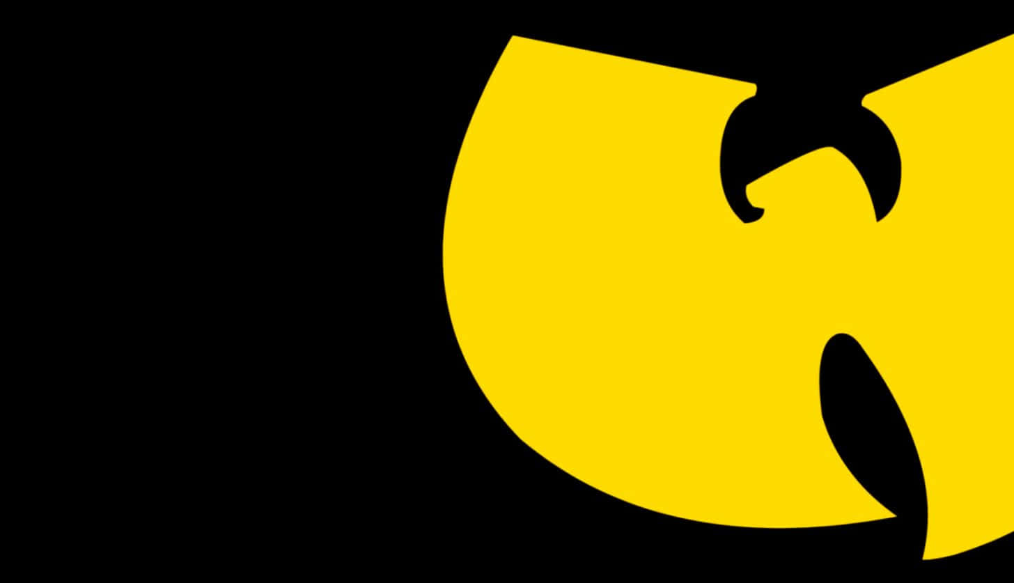 Wu-Tang Clan logo, yellow, black background, HD Desktop Wallpaper