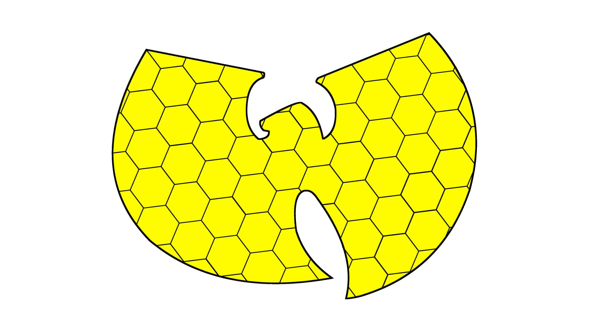 Wu Tang Clan Logo, yellow, hexagons, Full HD Desktop Wallpaper
