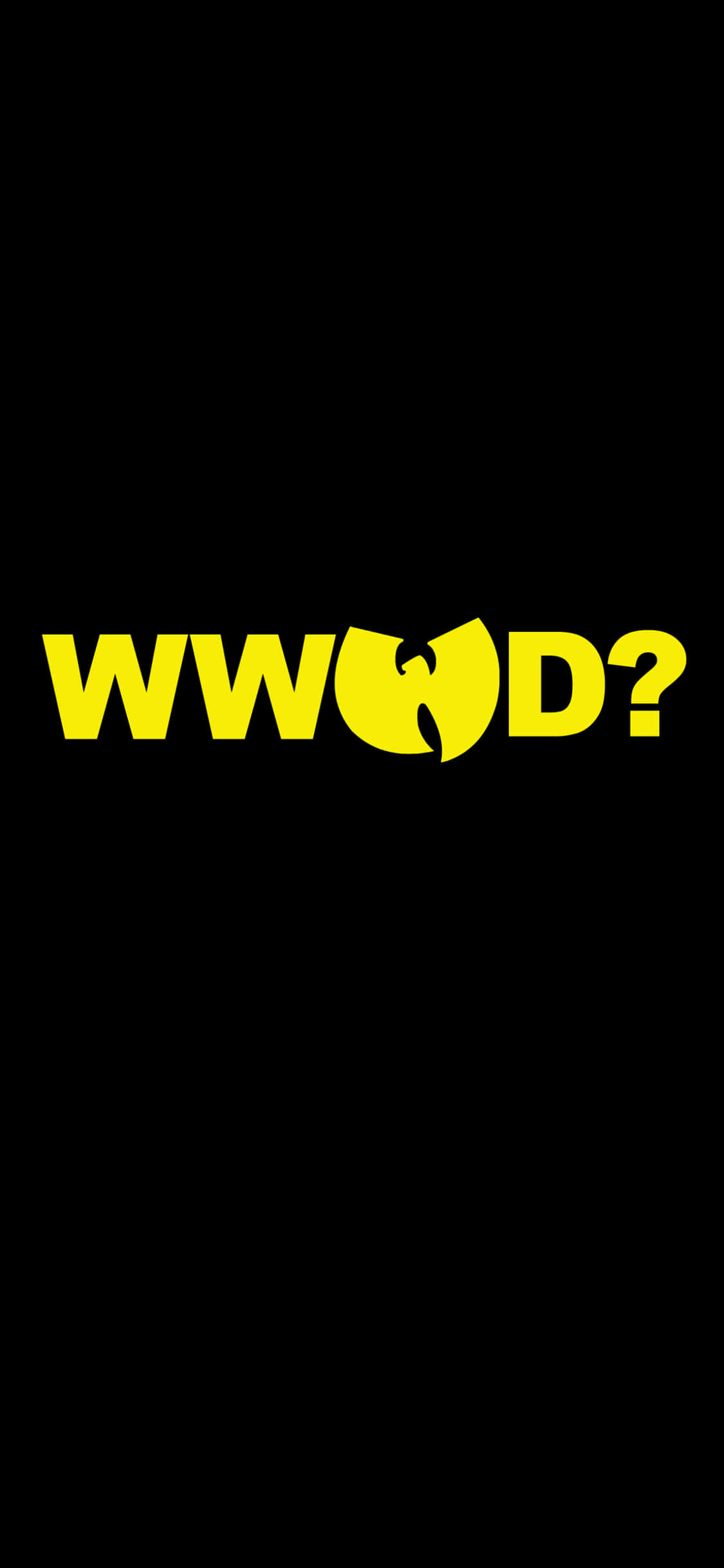 Wu Tang Clan Logo, yellow, black background, Full HD Phone Wallpaper