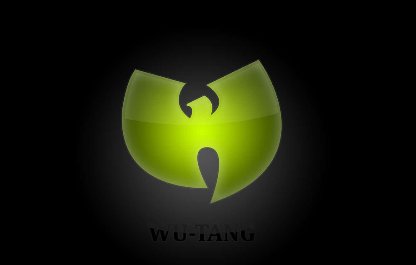 Wu-Tang Clan logo, lime green, dark gradient background, HD Desktop Wallpaper