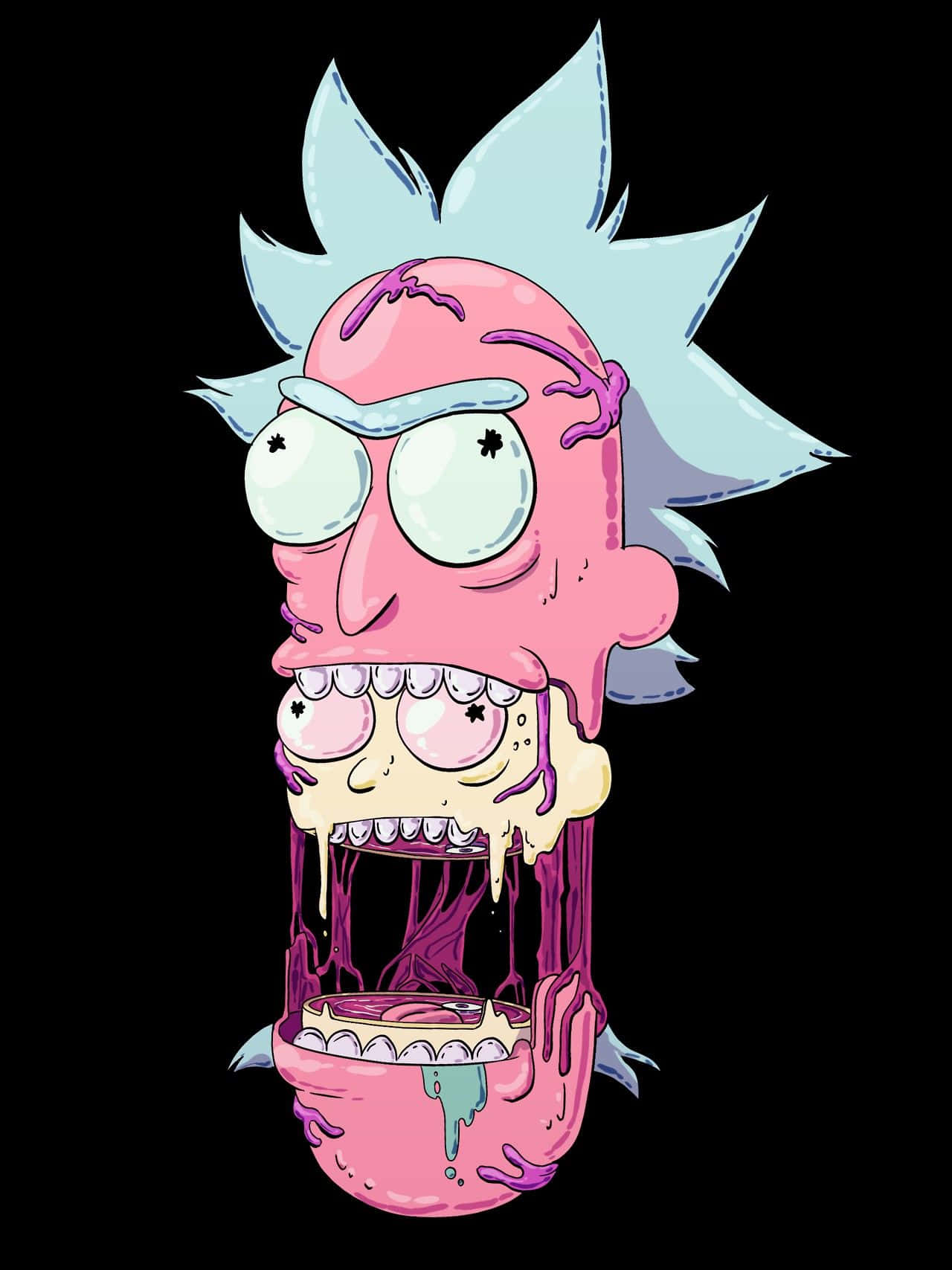 Wubba Lubba Dub Dub, spiky blue hair, pink skin, HD Phone Wallpaper