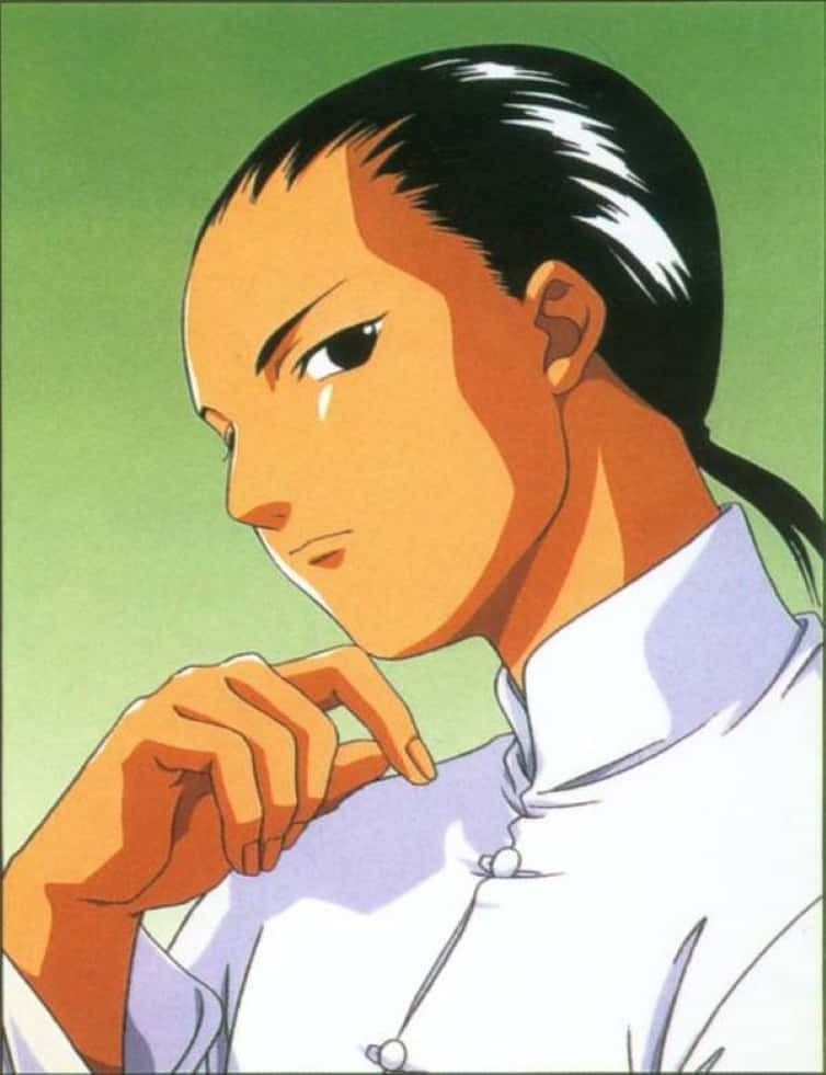 Wufei Chang, iconic fighting pose, melancholic anime character, SD Phone Wallpaper