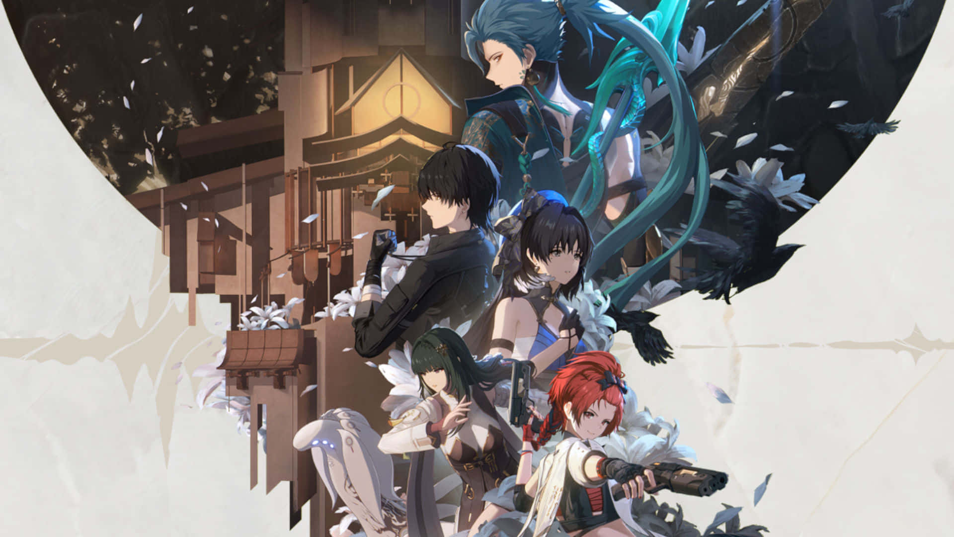 Wuthering Waves, anime-style characters, guns, Full HD Desktop Wallpaper