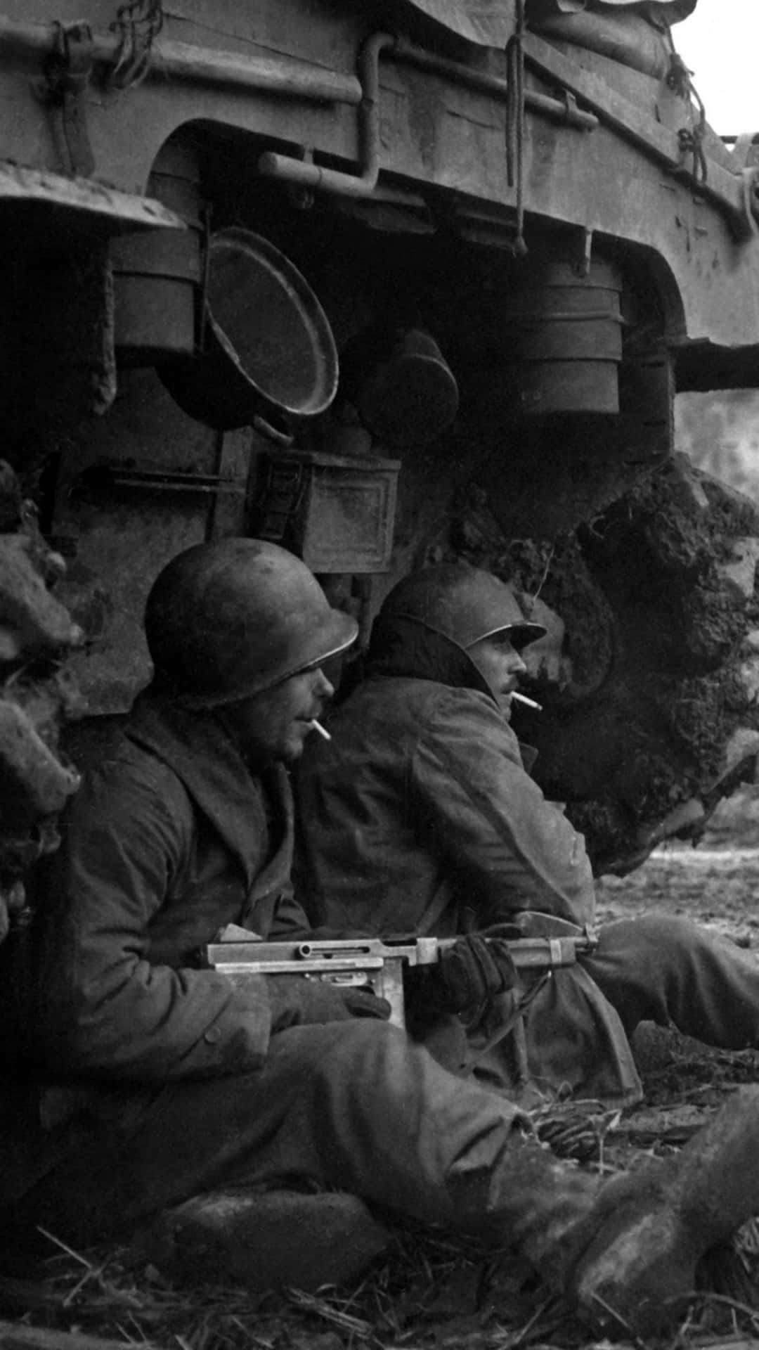 WW2 iPhone, soldiers, helmets, Full HD Phone Wallpaper