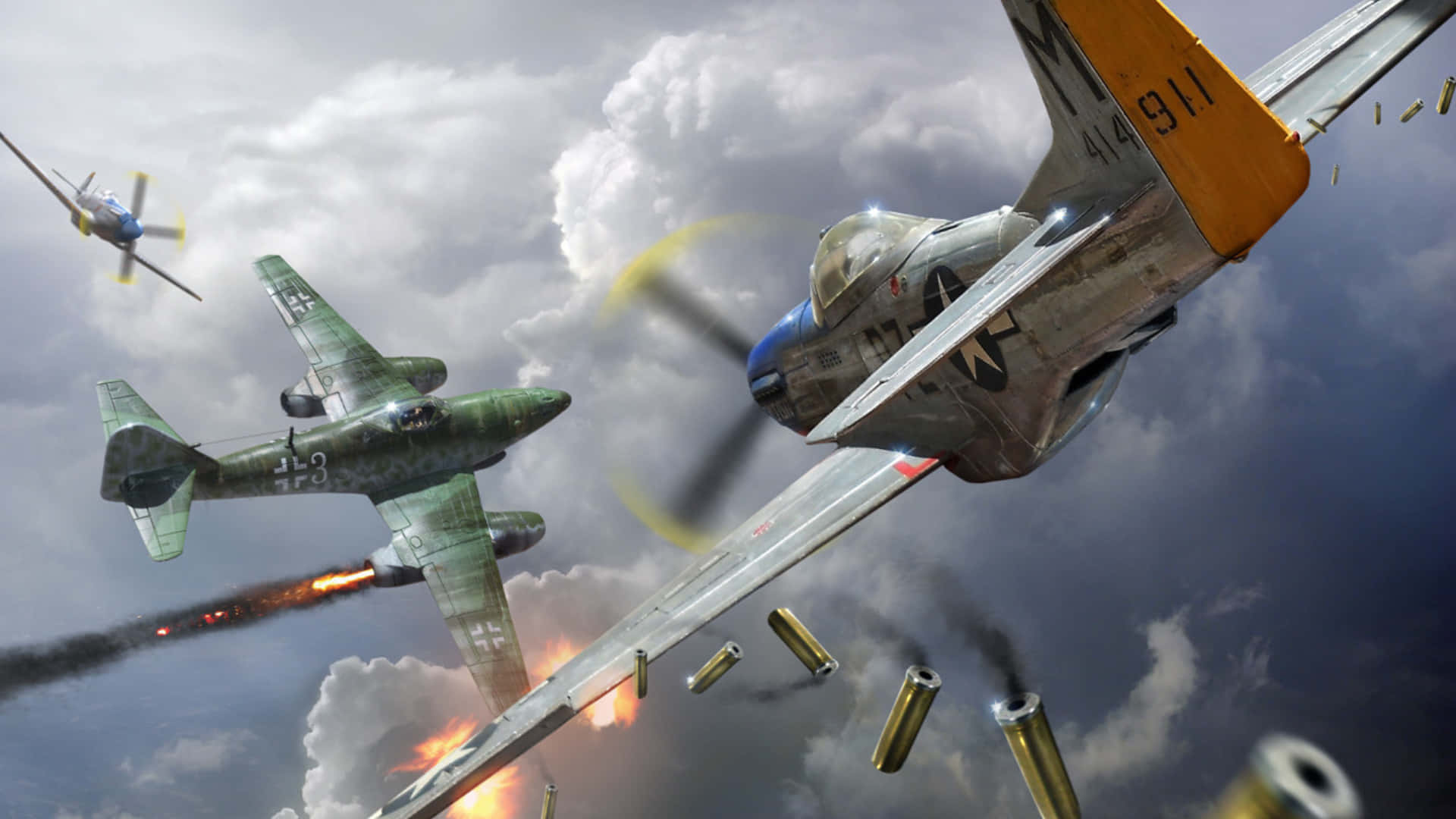 WW2 iPhone, fighter planes, aerial combat, Full HD Desktop Wallpaper