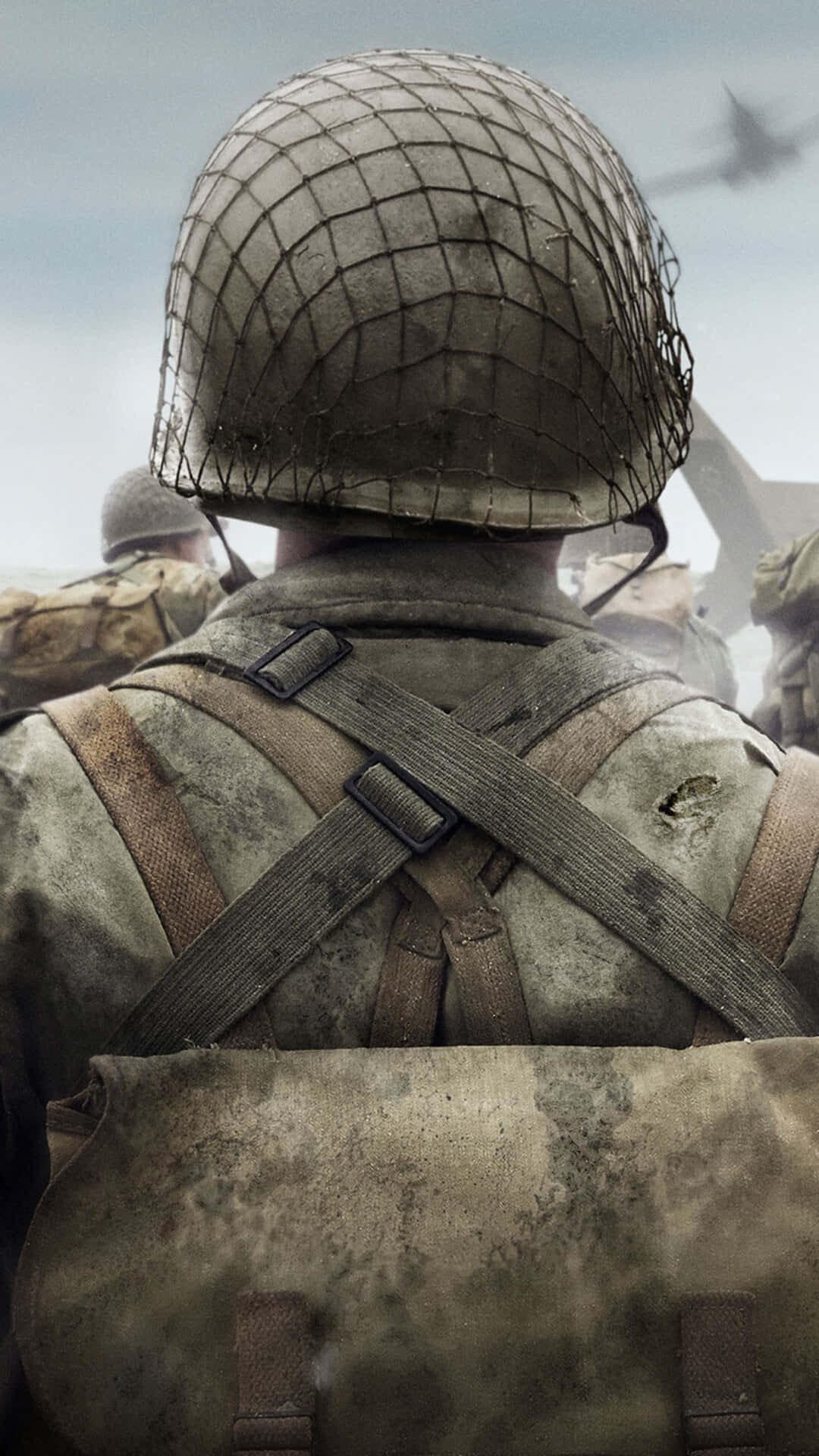 WWII Style, soldier, worn gear, Full HD Phone Wallpaper