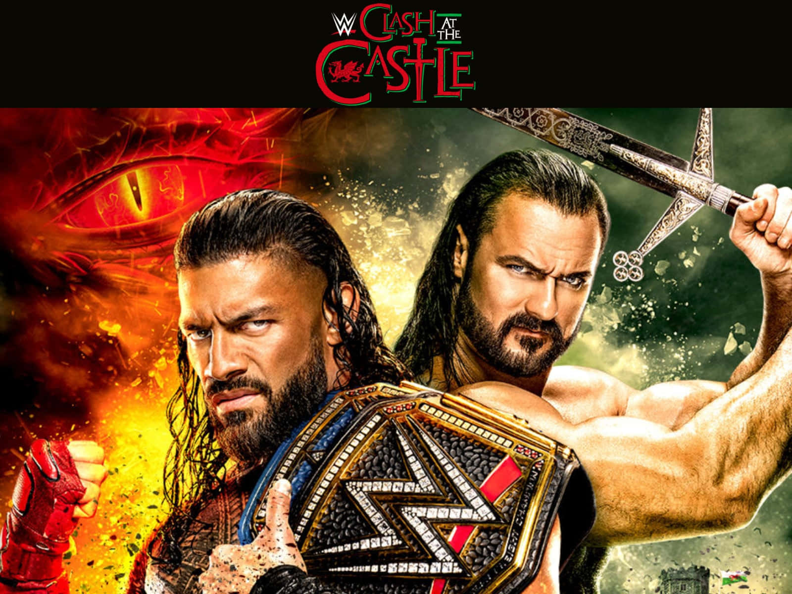 WWE, championship belt, fiery dragon eye backdrop, HD Desktop Wallpaper