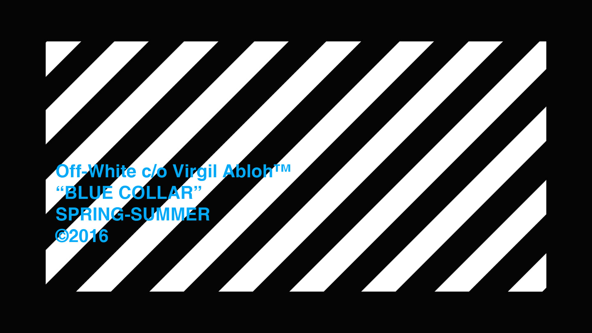 off white desktop, black and white diagonal stripes, blue text overlay, Full HD Desktop Wallpaper