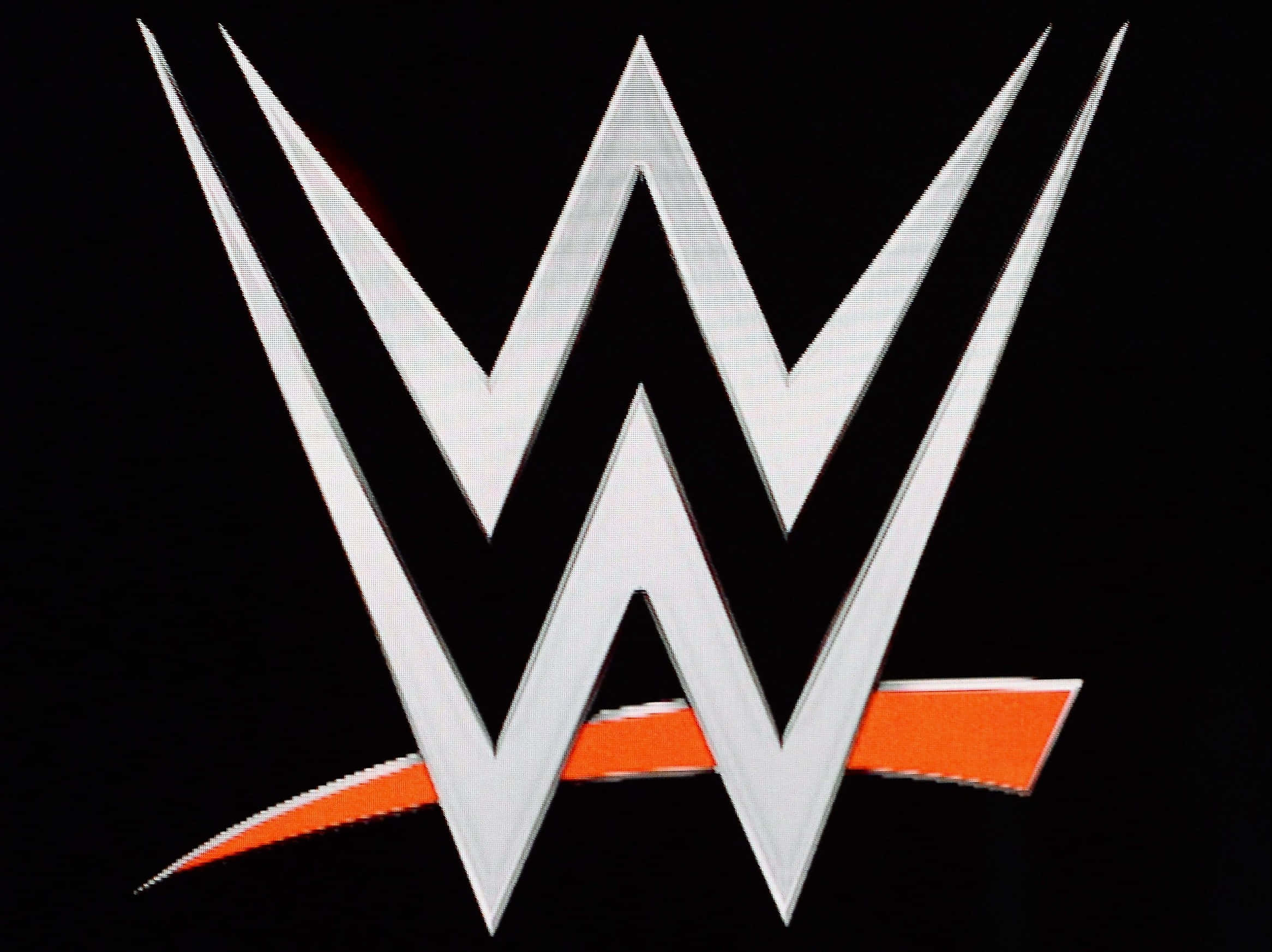 WWE logo, white, orange, Full HD Desktop Wallpaper