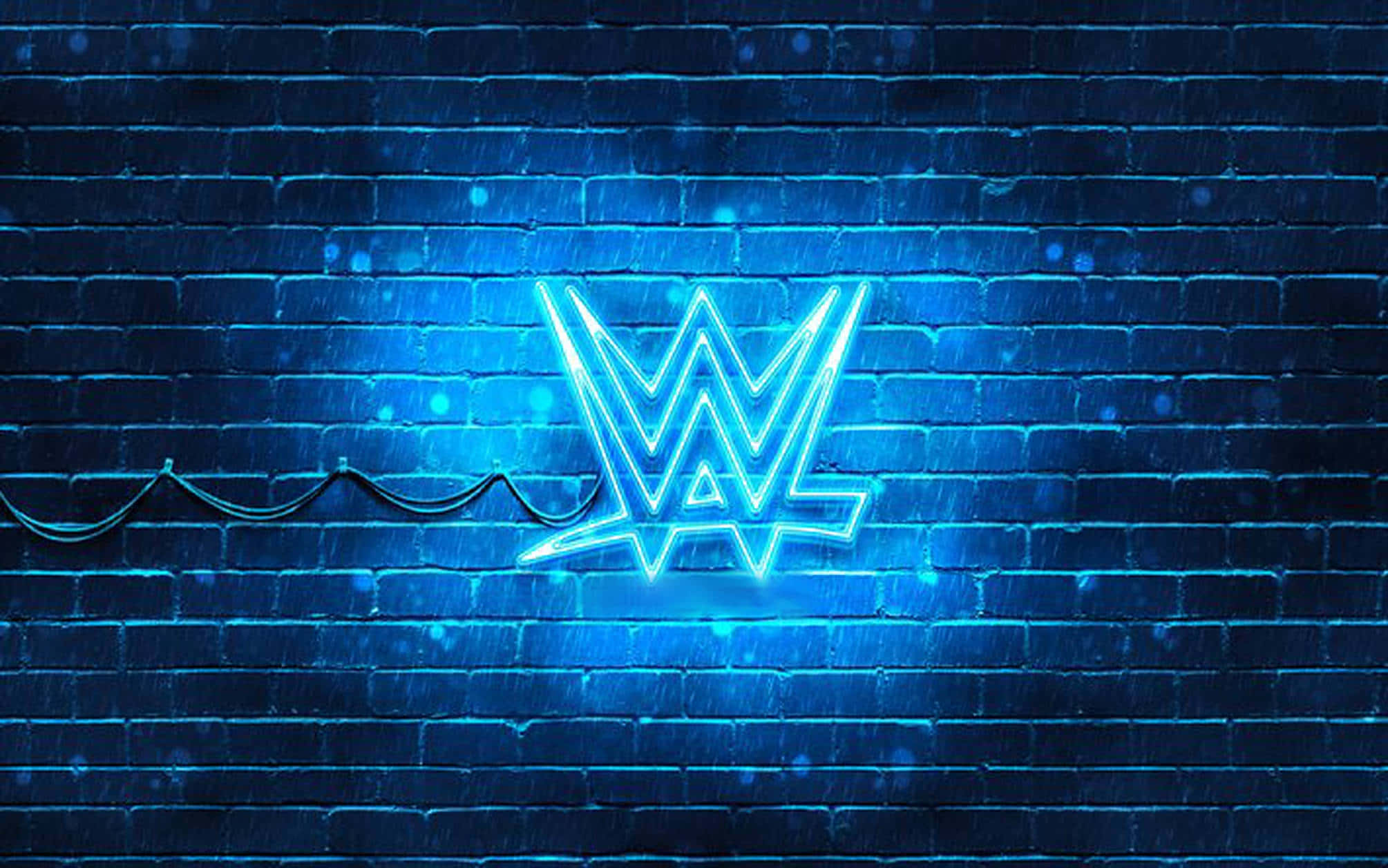 WWE Logo, neon blue, fiery red background, Full HD Desktop Wallpaper