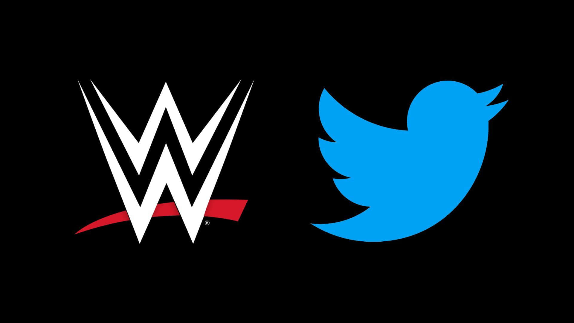WWE Logo, red underline, blue Twitter bird icon, Full HD Desktop Wallpaper