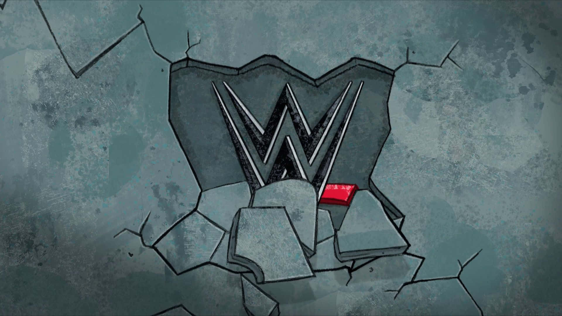 WWE Logo, cracked concrete wall, gritty digital-art style, Full HD Desktop Wallpaper
