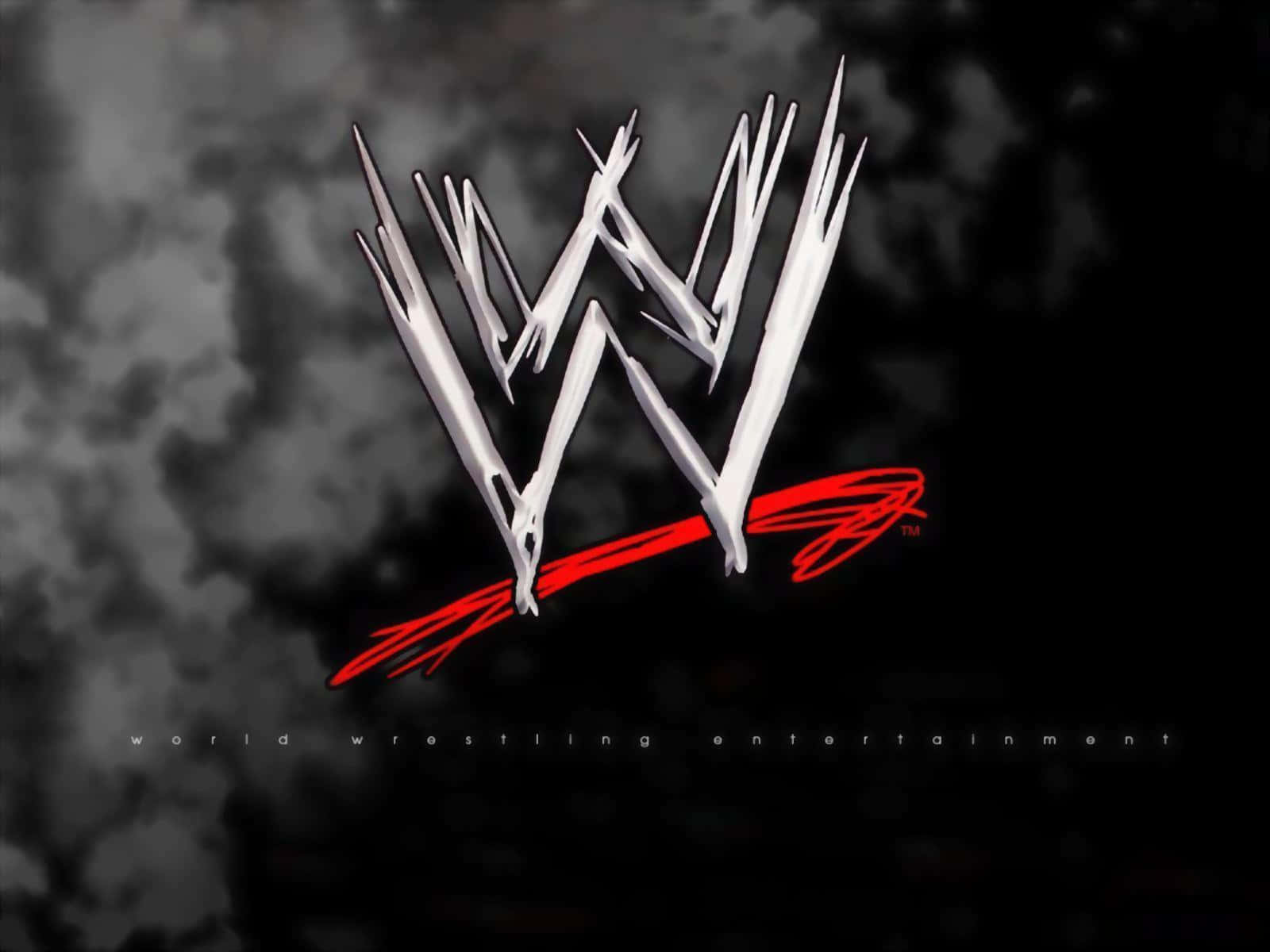 WWE Logo, silver lettering, red underline, HD Desktop Wallpaper
