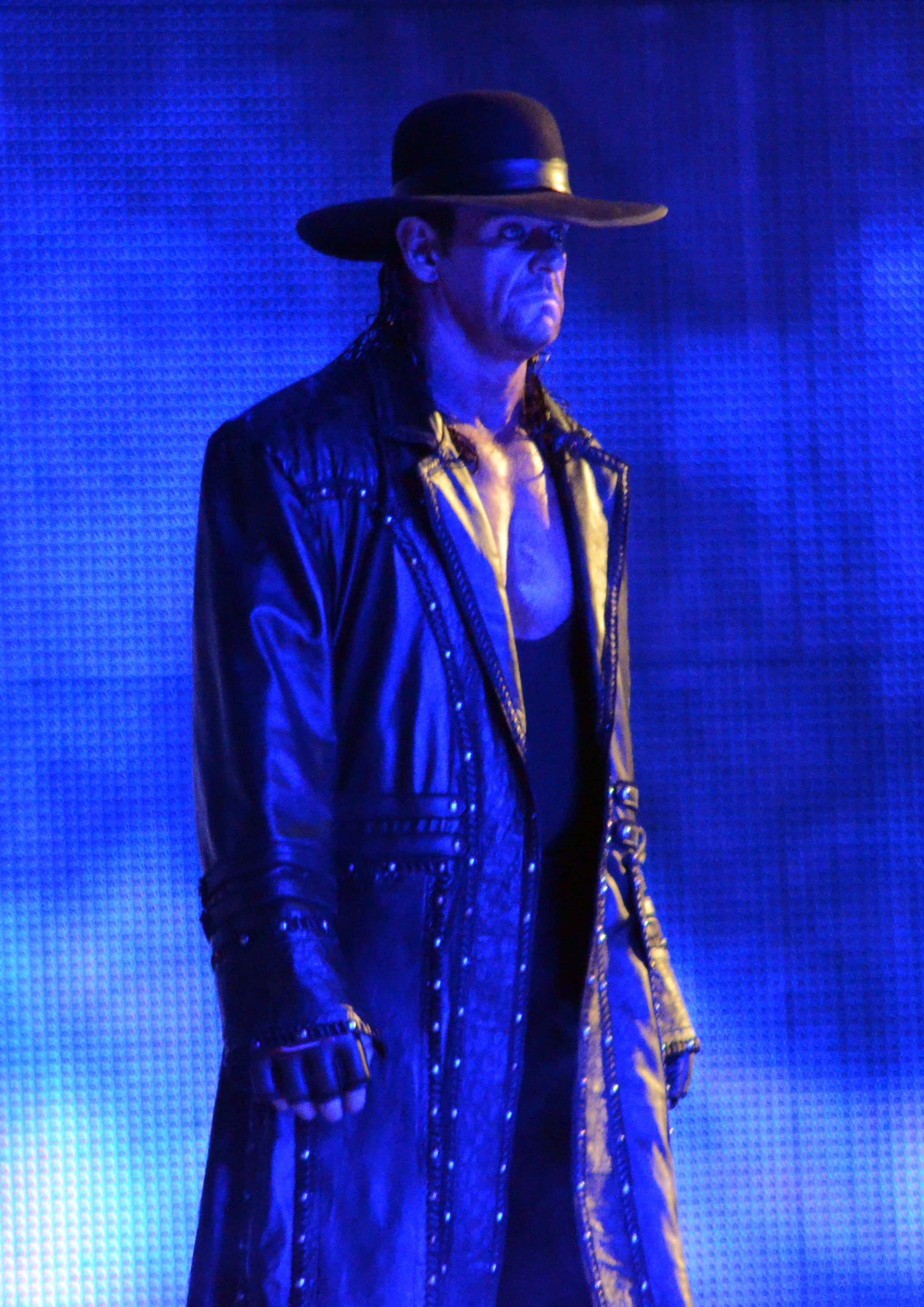 WWE Undertaker, black leather coat, hat, 2K Phone Wallpaper