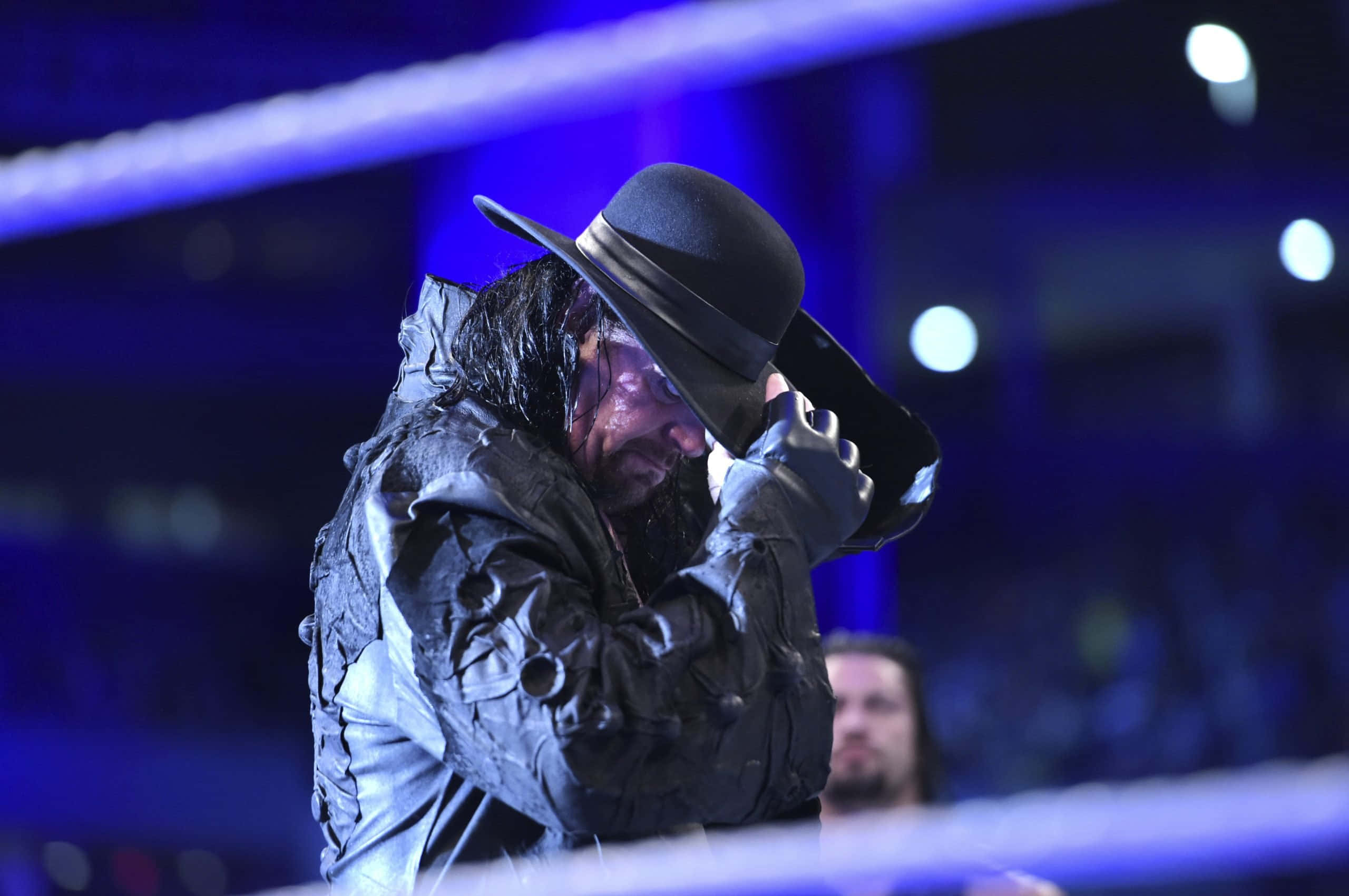 WWE Undertaker, black hat, leather jacket, 2K Desktop Wallpaper