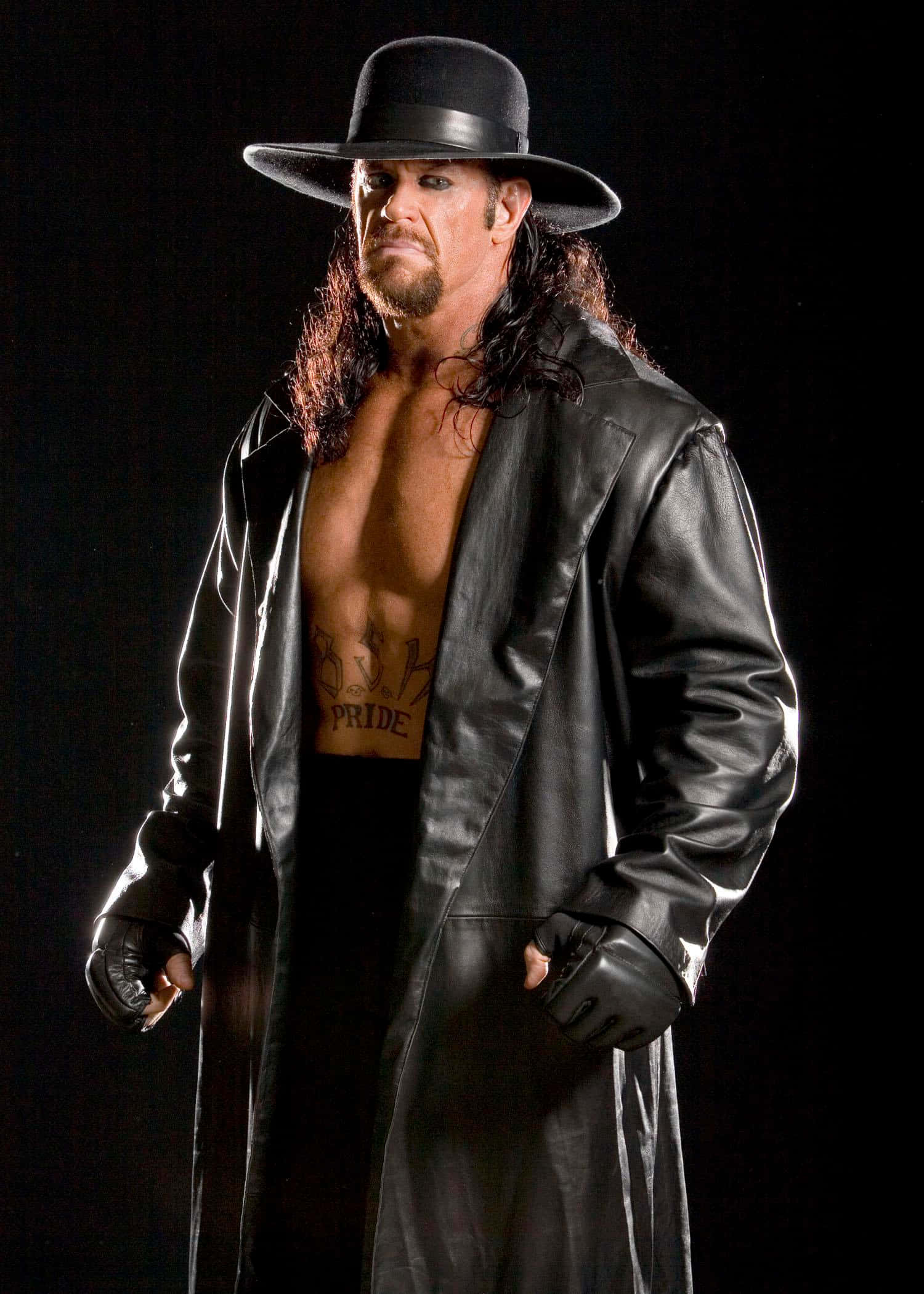 Undertaker, WWE, black leather trench coat, Full HD Phone Wallpaper