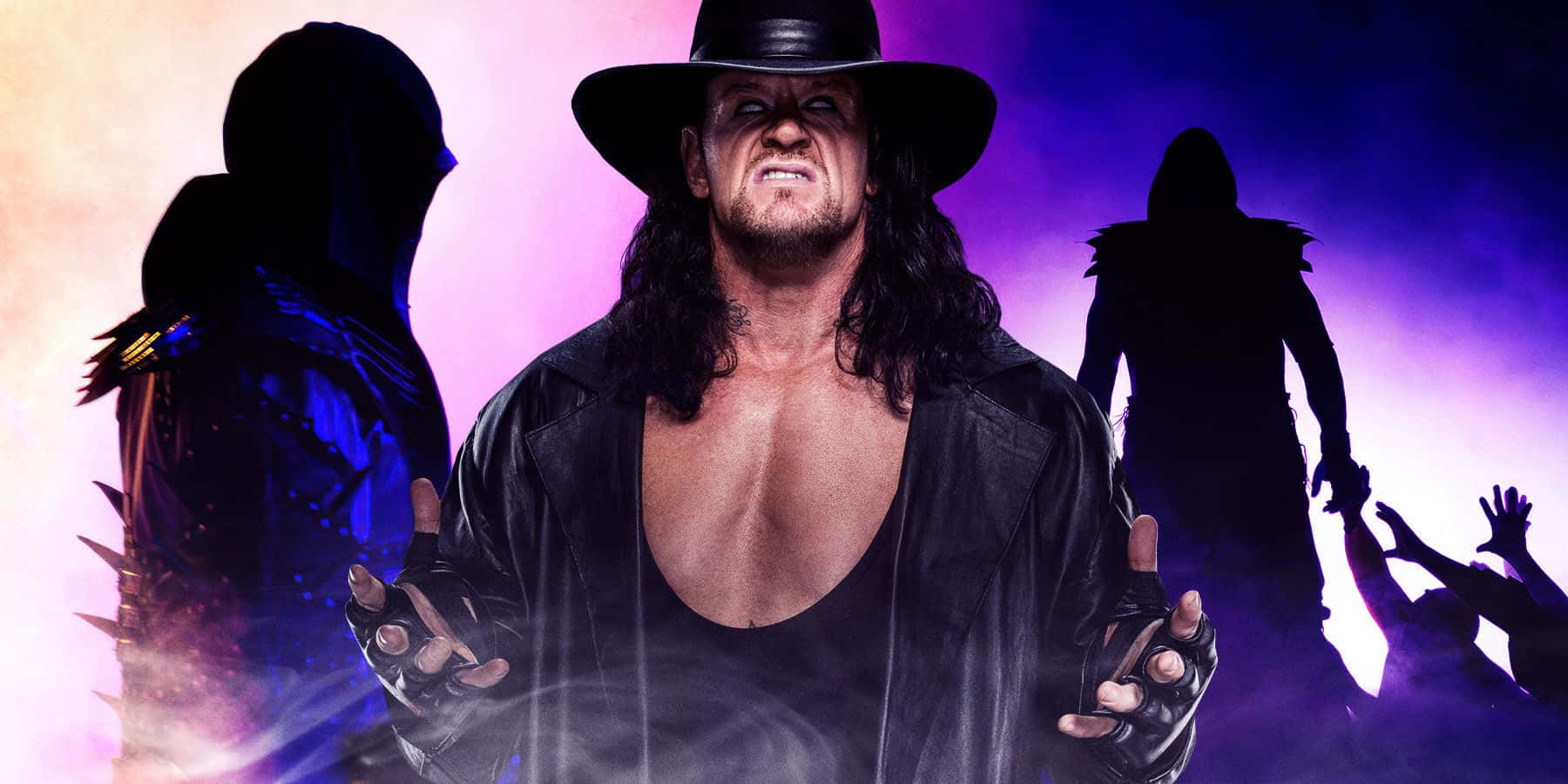 WWE Undertaker, black leather, hat, HD Desktop Wallpaper