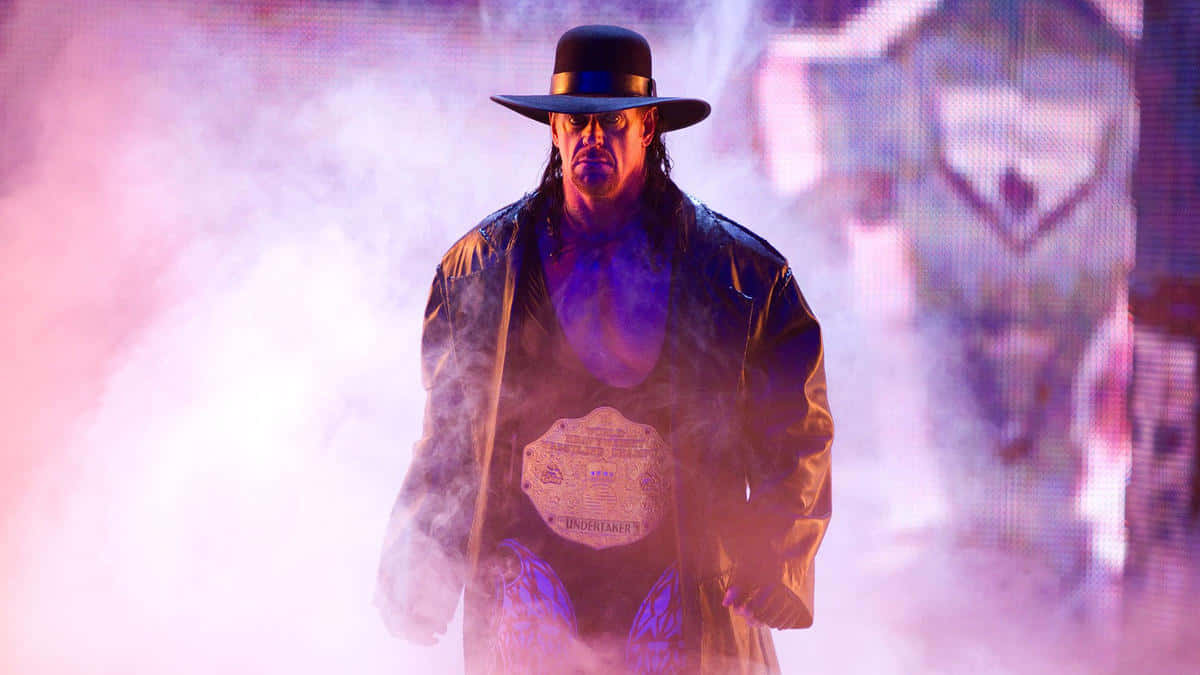 WWE Undertaker, championship belt, black hat, SD Desktop Wallpaper