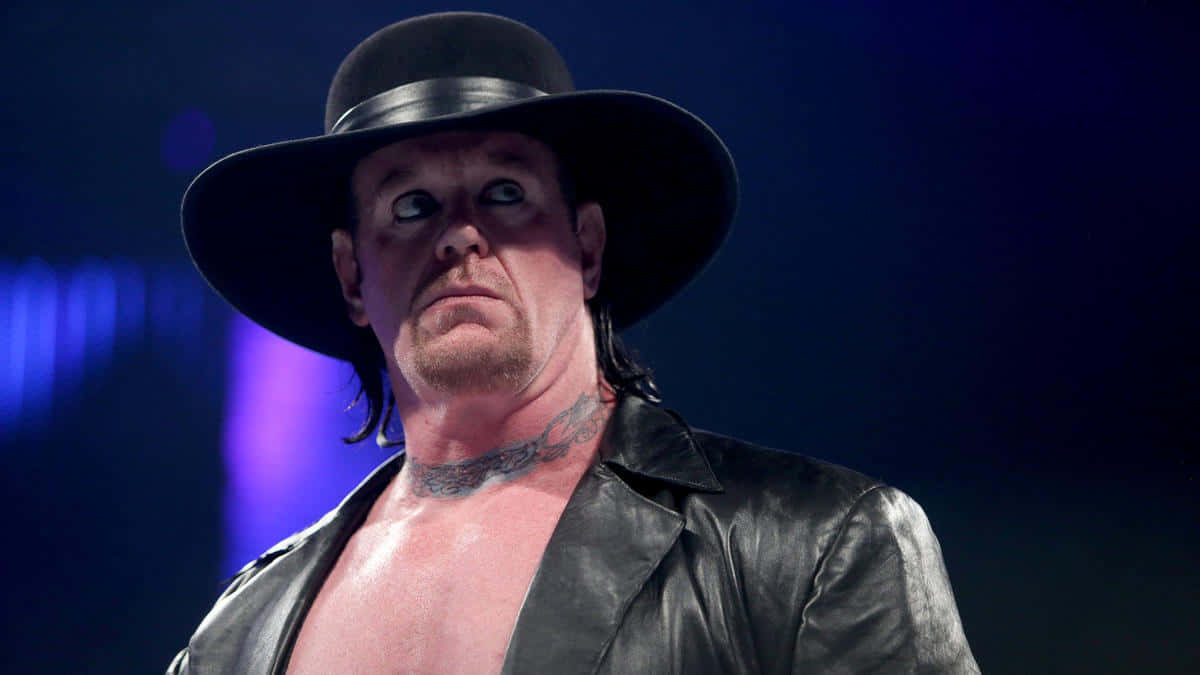 WWE Undertaker, black hat, leather jacket, SD Desktop Wallpaper