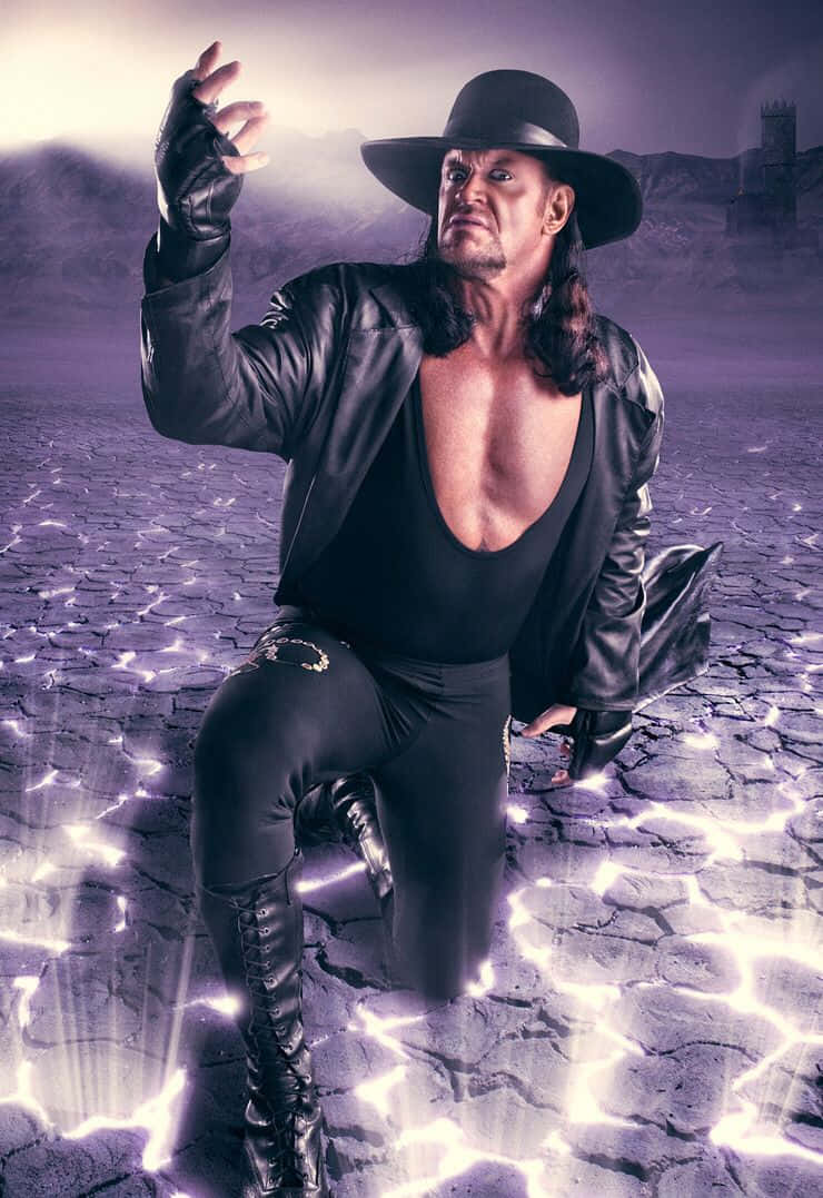 Undertaker, black leather, hat, SD Phone Wallpaper