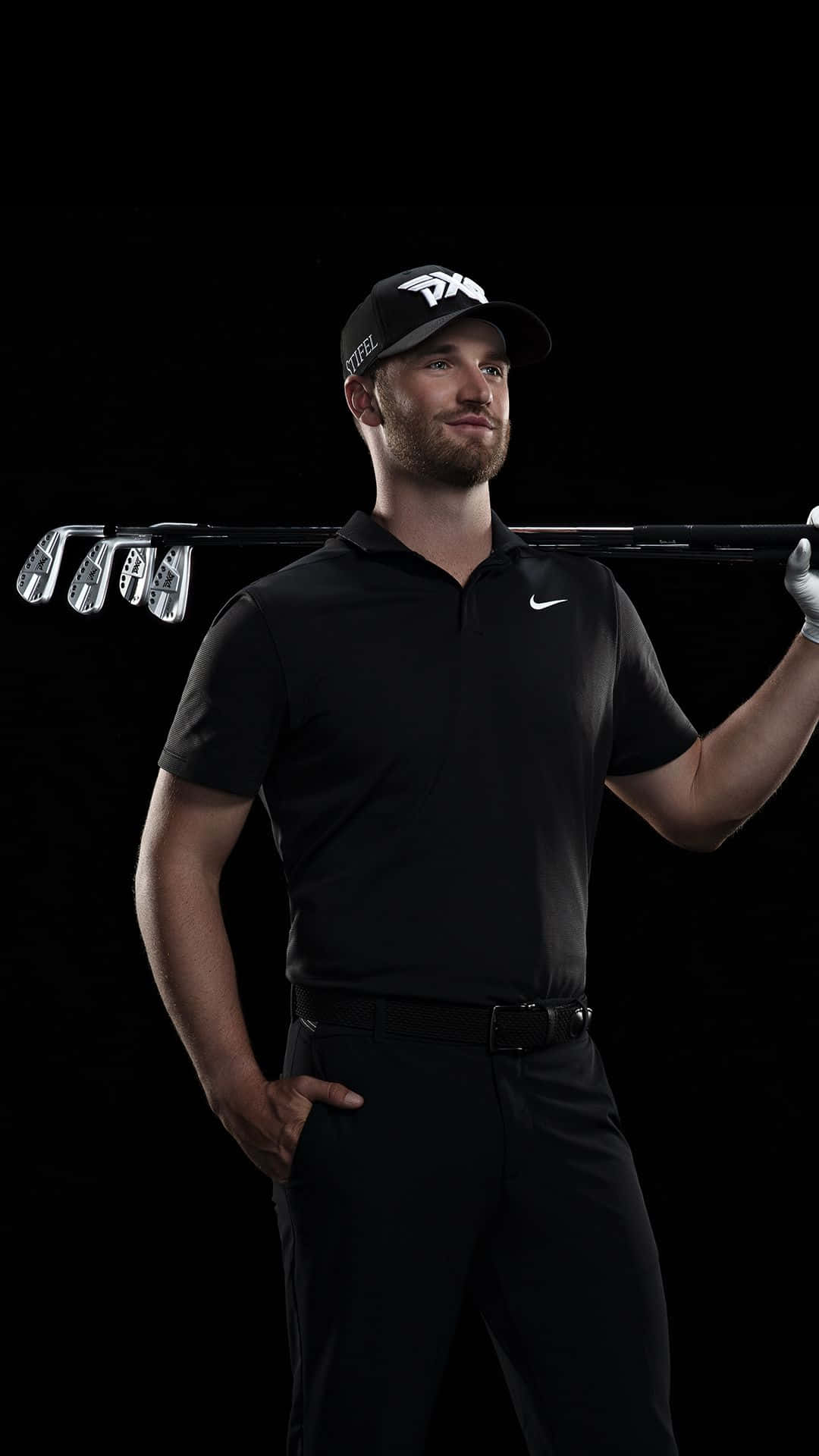 Wyndham Clark, black gear, golf clubs, Full HD Phone Wallpaper