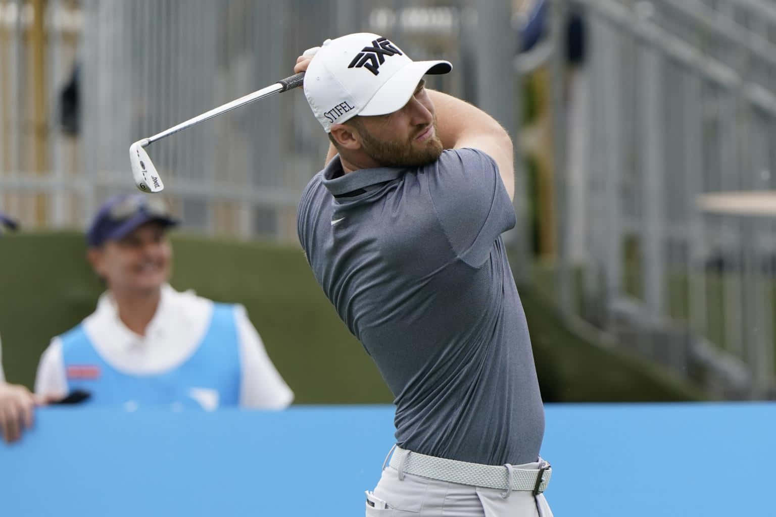 Wyndham Clark, golf competition, white cap, HD Desktop Wallpaper