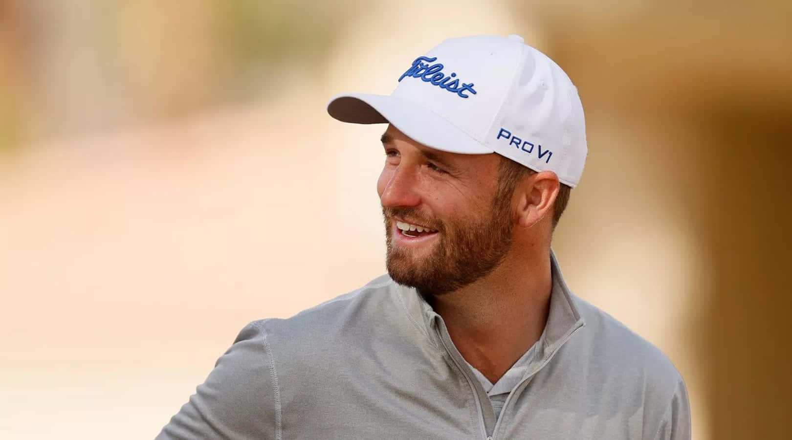 Wyndham Clark, white Titleist cap, gray shirt, HD Desktop Wallpaper
