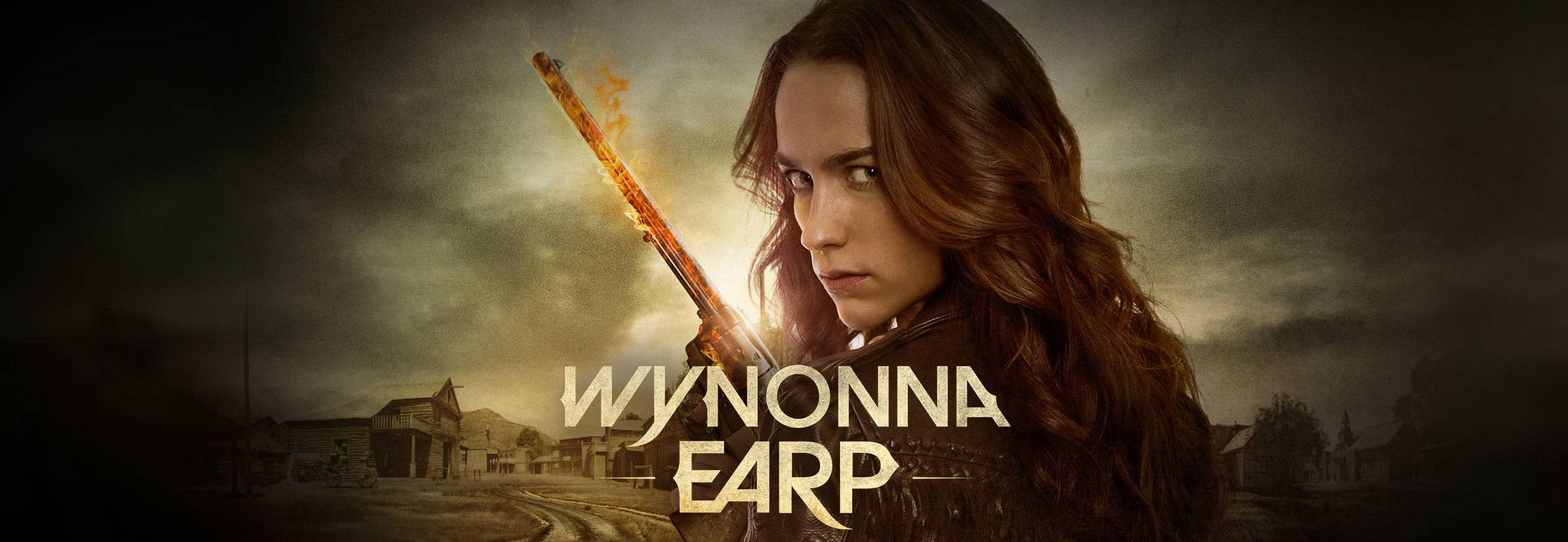 Wynonna Earp, flaming gun, stormy western town, Full HD Desktop Wallpaper