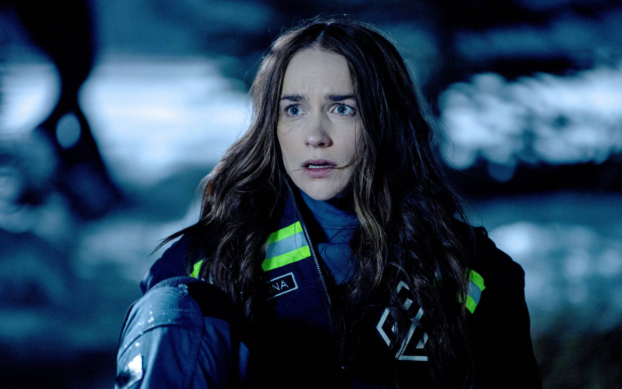 Wynonna Earp, disturbed face, dark jacket, Full HD Desktop Wallpaper