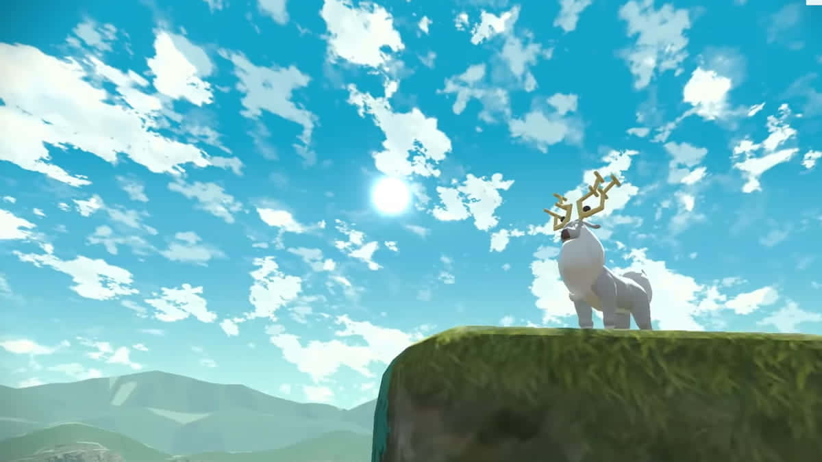 Wyrdeer, white deer, golden antlers, SD Desktop Wallpaper