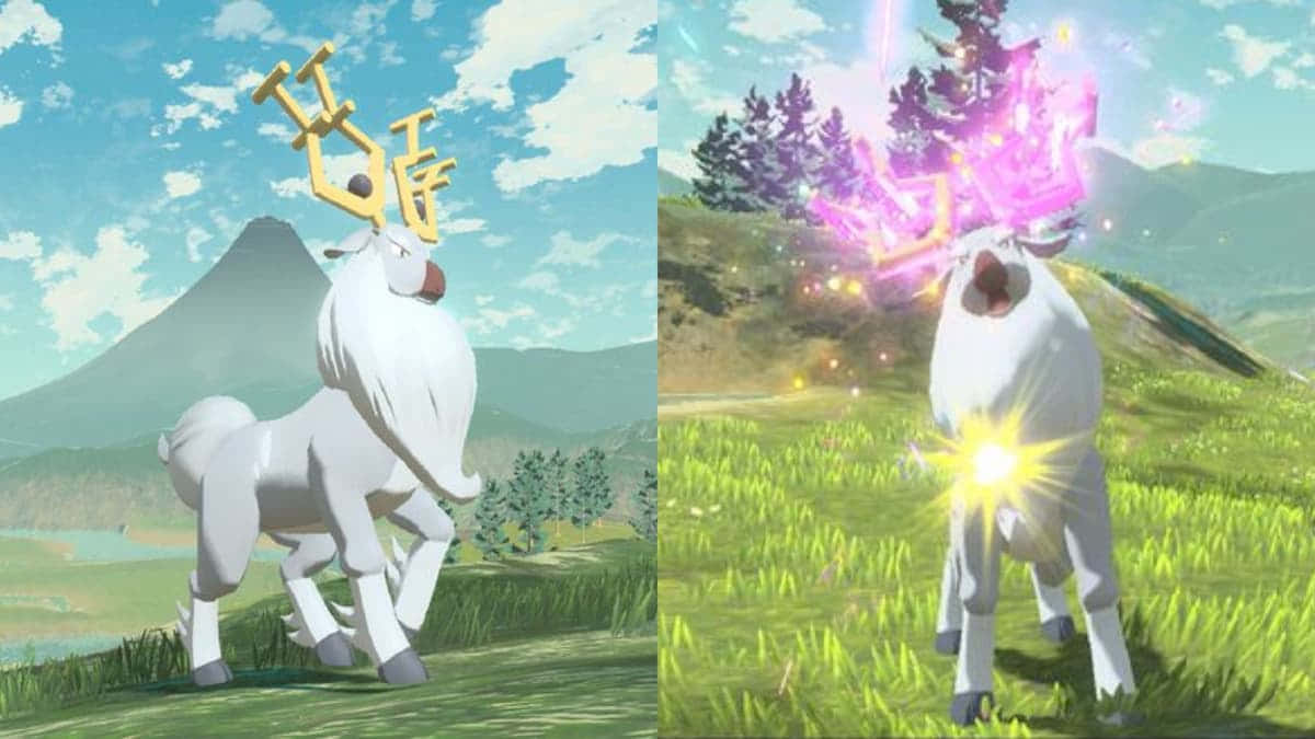 Wyrdeer, white deer-like creature, golden antlers, SD Desktop Wallpaper