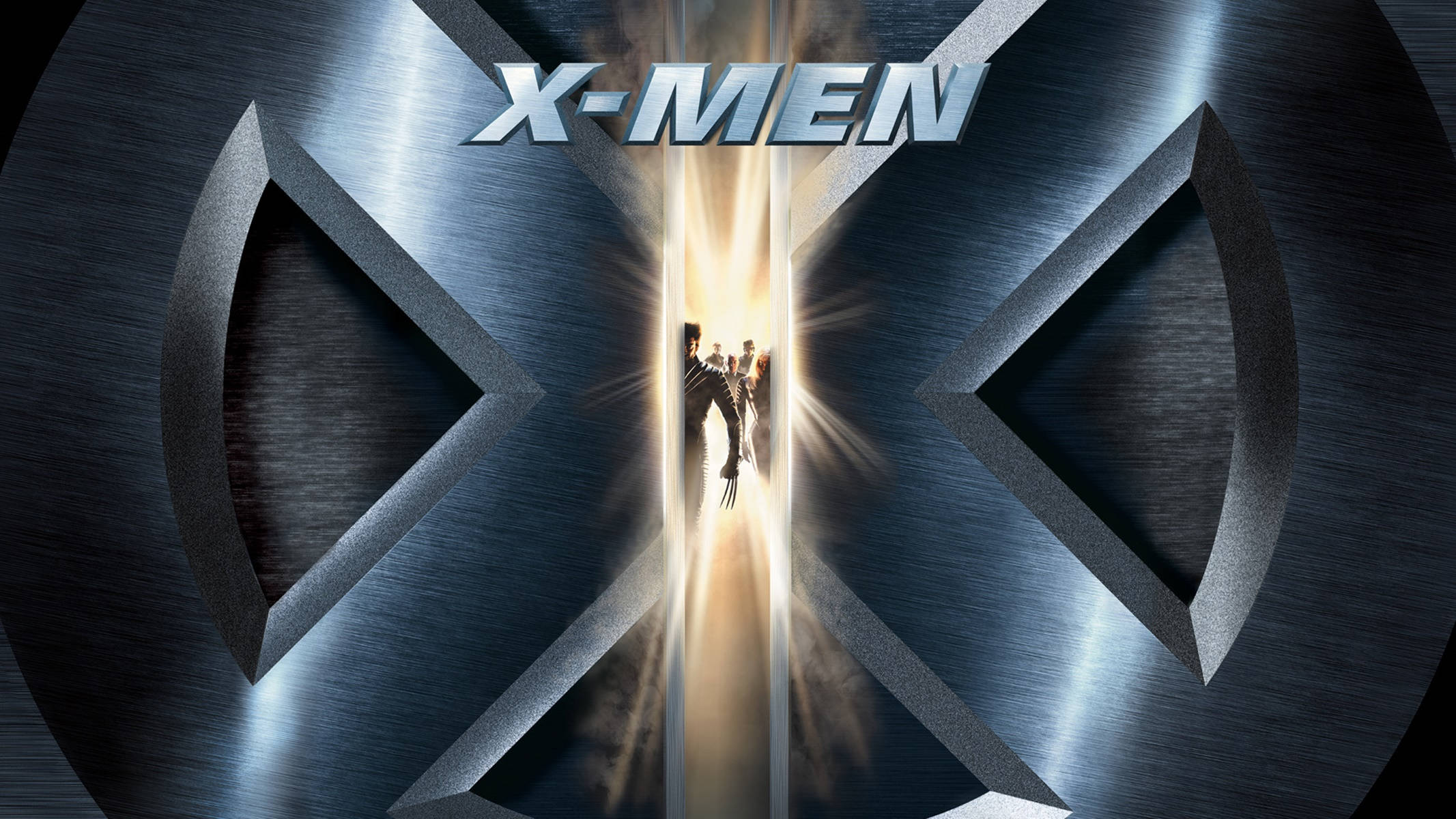 X Men Movie 2000, X-Men characters, metallic X-shaped portal, Full HD Desktop Wallpaper