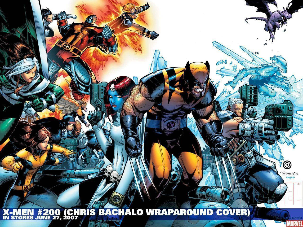 X-Men, comic book cover, fiery background, HD Desktop Wallpaper
