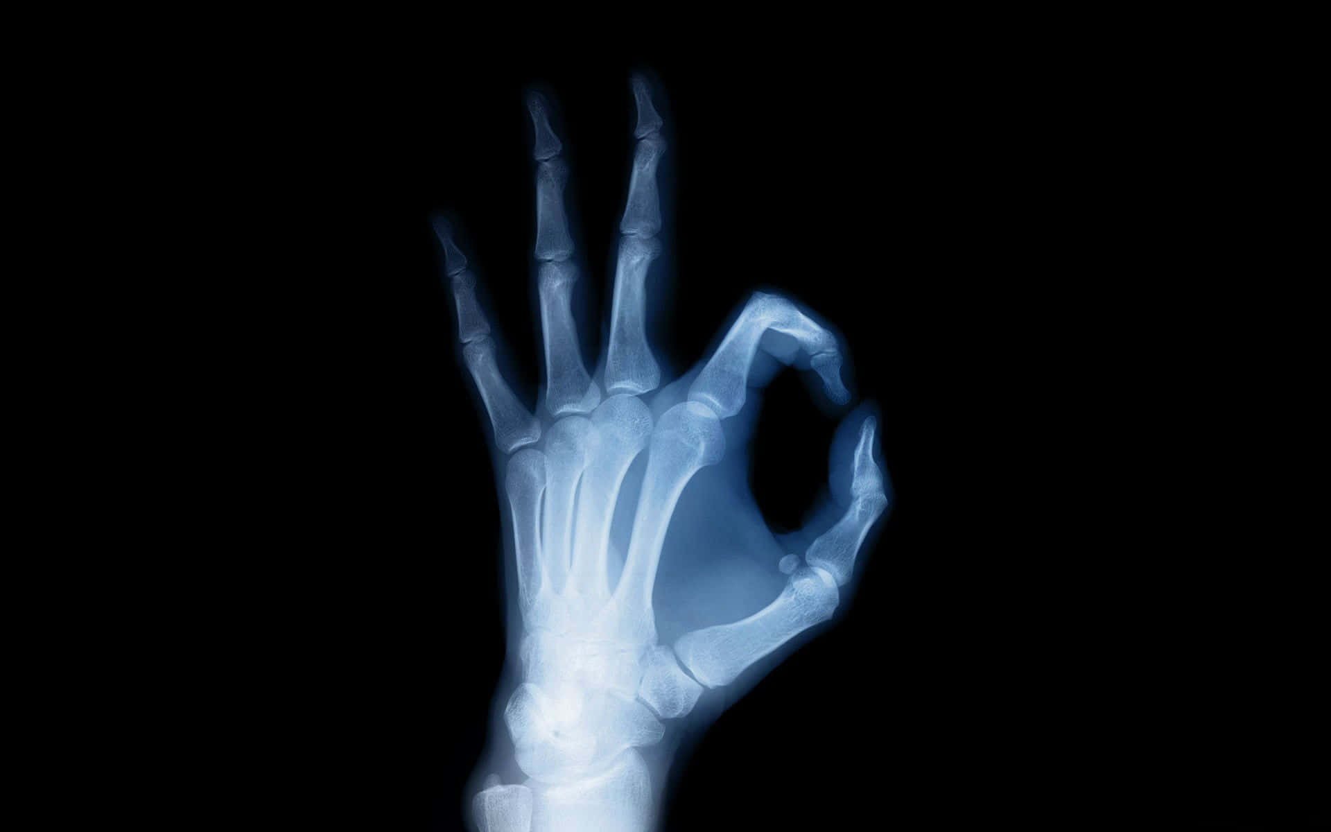 X Ray, human hand, okay gesture, Full HD Desktop Wallpaper