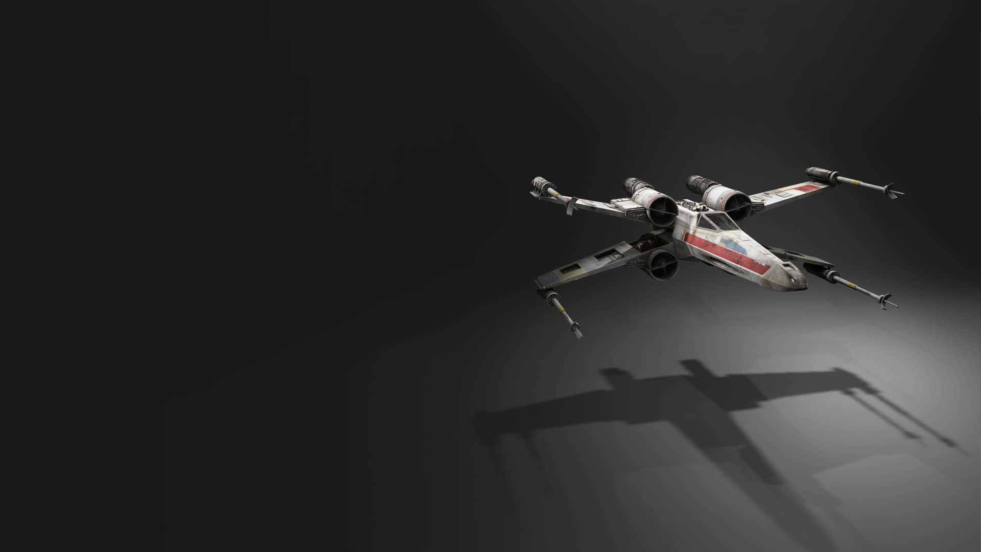 X-wing Fighter, dark studio space, gray floor, Full HD Desktop Wallpaper