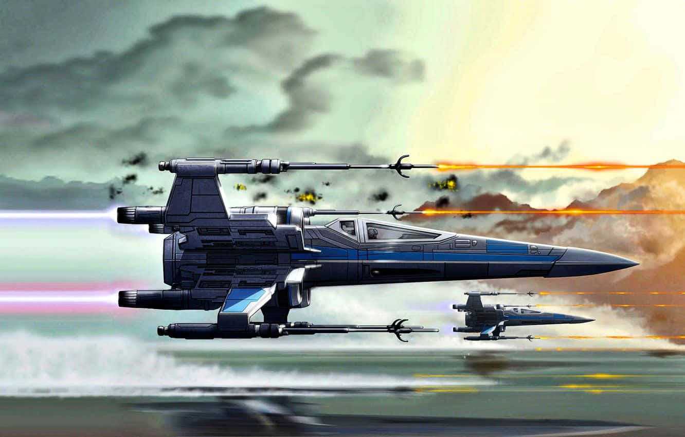 X-wing Fighter, starfighters, cloudy sky, HD Desktop Wallpaper
