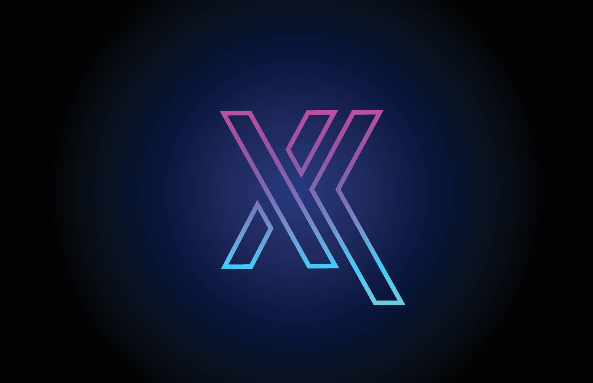 neon gradient, letter X, pink and blue, Full HD Desktop Wallpaper