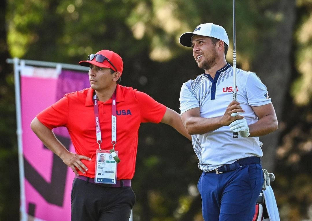 Xander Schauffele, USA golfers, red and white uniforms, SD Desktop Wallpaper