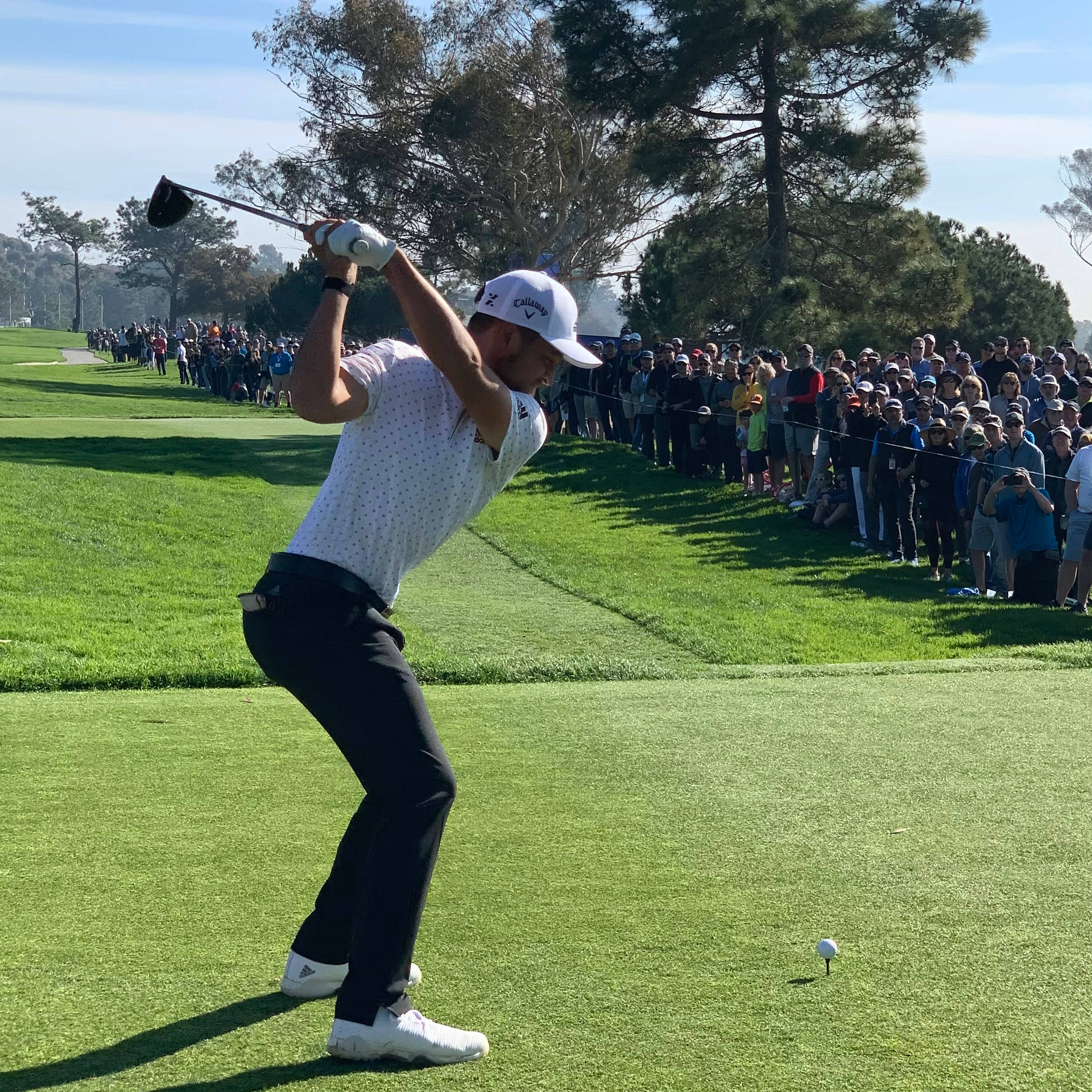 Xander Schauffele, golfer, mid-swing, Full HD Desktop Wallpaper