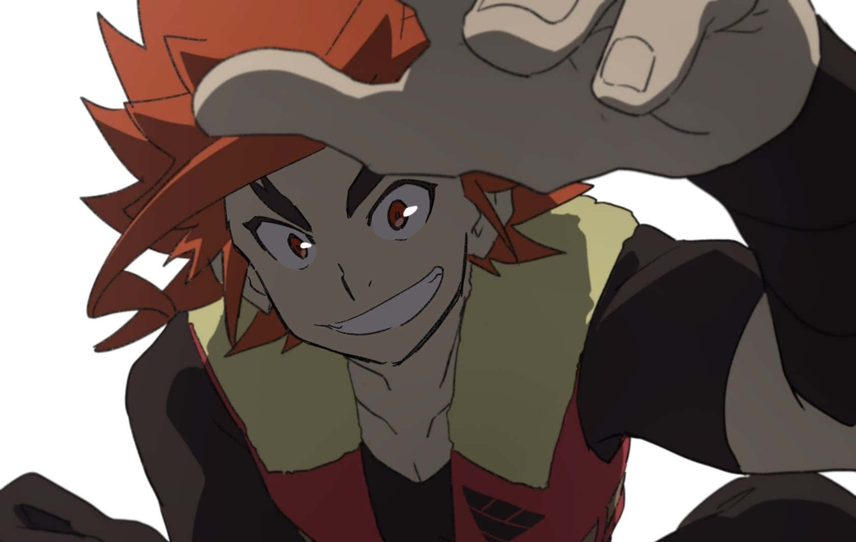 Xander Shakadera, anime boy, spiky red hair, HD Desktop Wallpaper