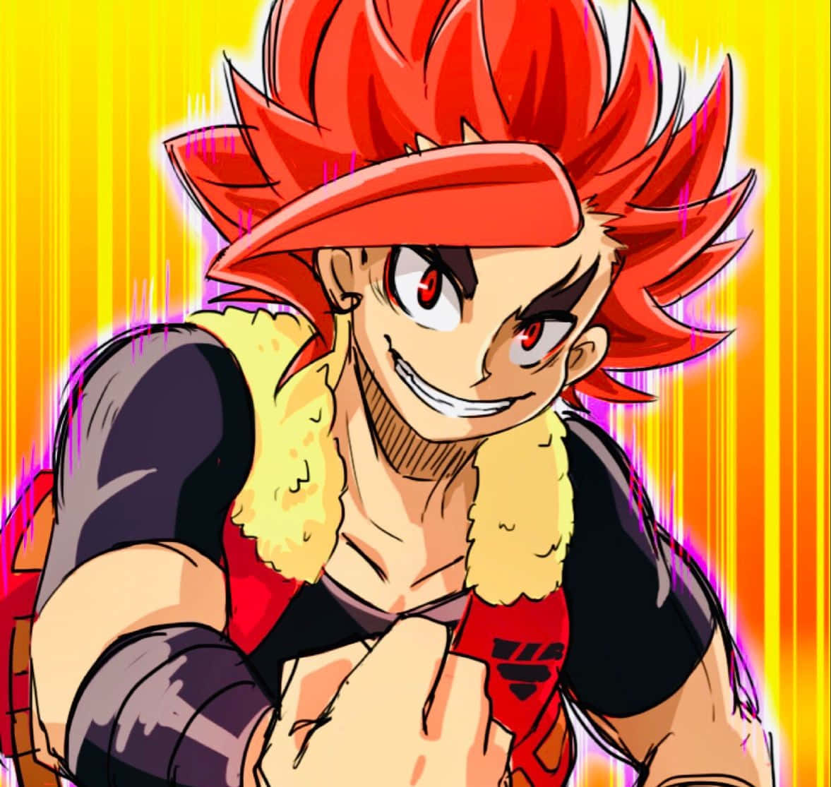 Xander Shakadera, fiery red-haired, glowing eyes, SD Desktop Wallpaper