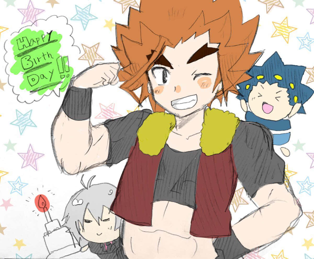 Xander Shakadera, spiky orange hair, blue-haired friend, SD Desktop Wallpaper