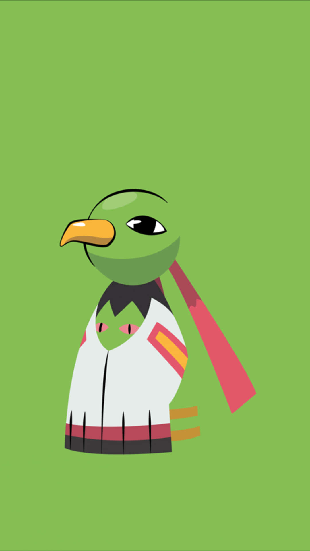 Xatu, green bird character, white and red baseball uniform, Full HD Phone Wallpaper