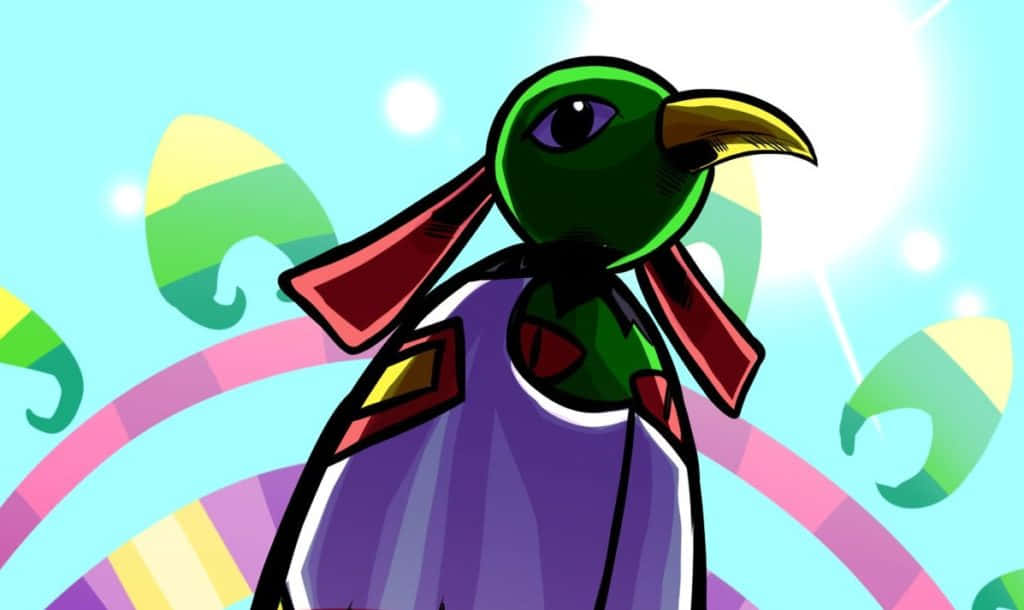 Xatu, green bird, yellow beak, SD Desktop Wallpaper